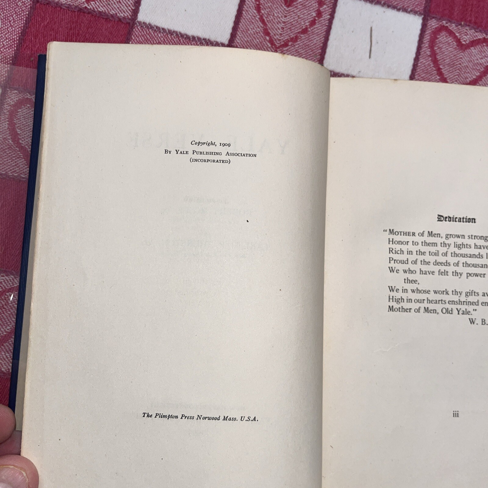 Yale Verse 1898 – 1908 ~ Edited by Robert Moses & Carl Thurston ~ 1st/1st ~ 1909
