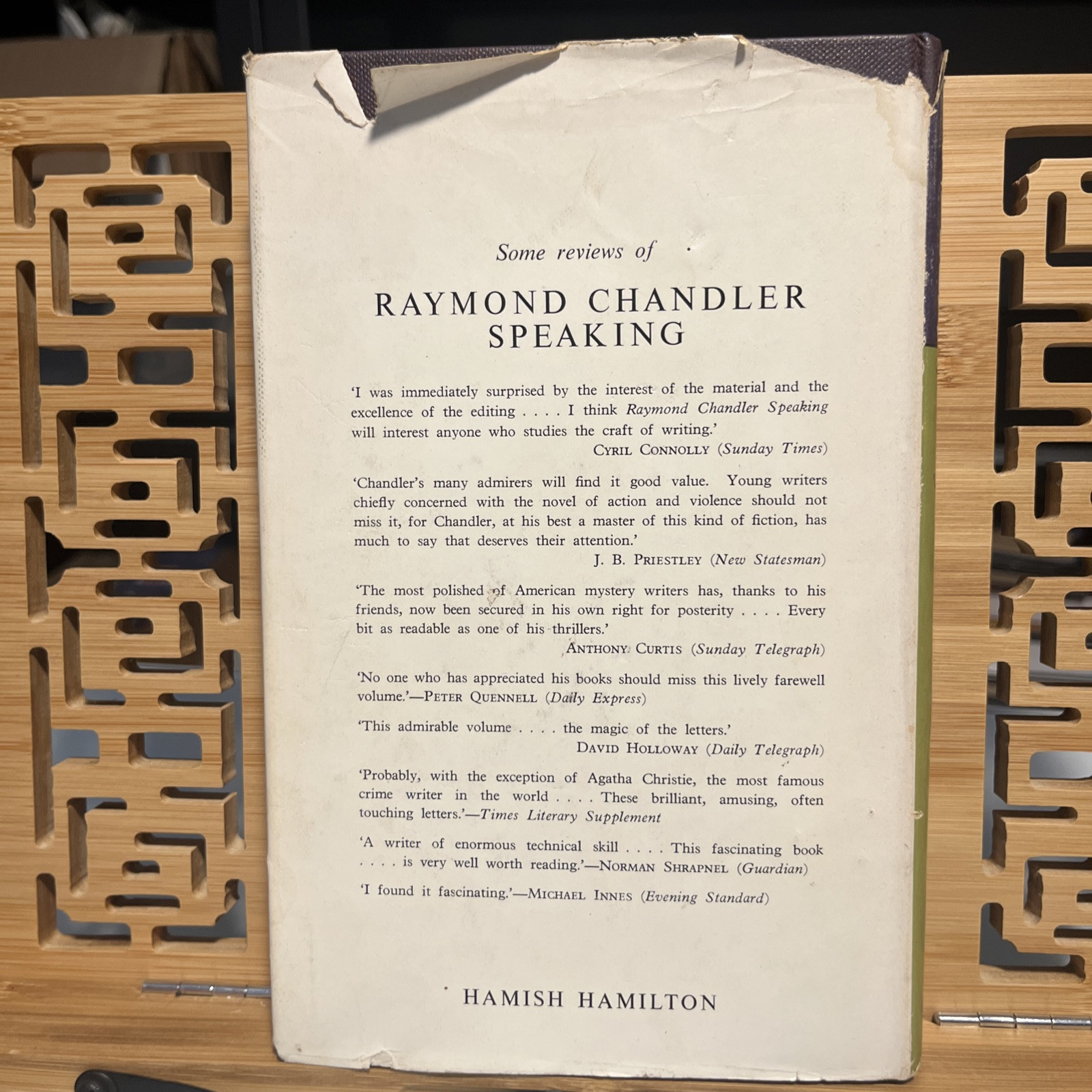Raymond Chandler Speaking – 1962 Hamish Hamilton – Philip Marlowe, Mystery