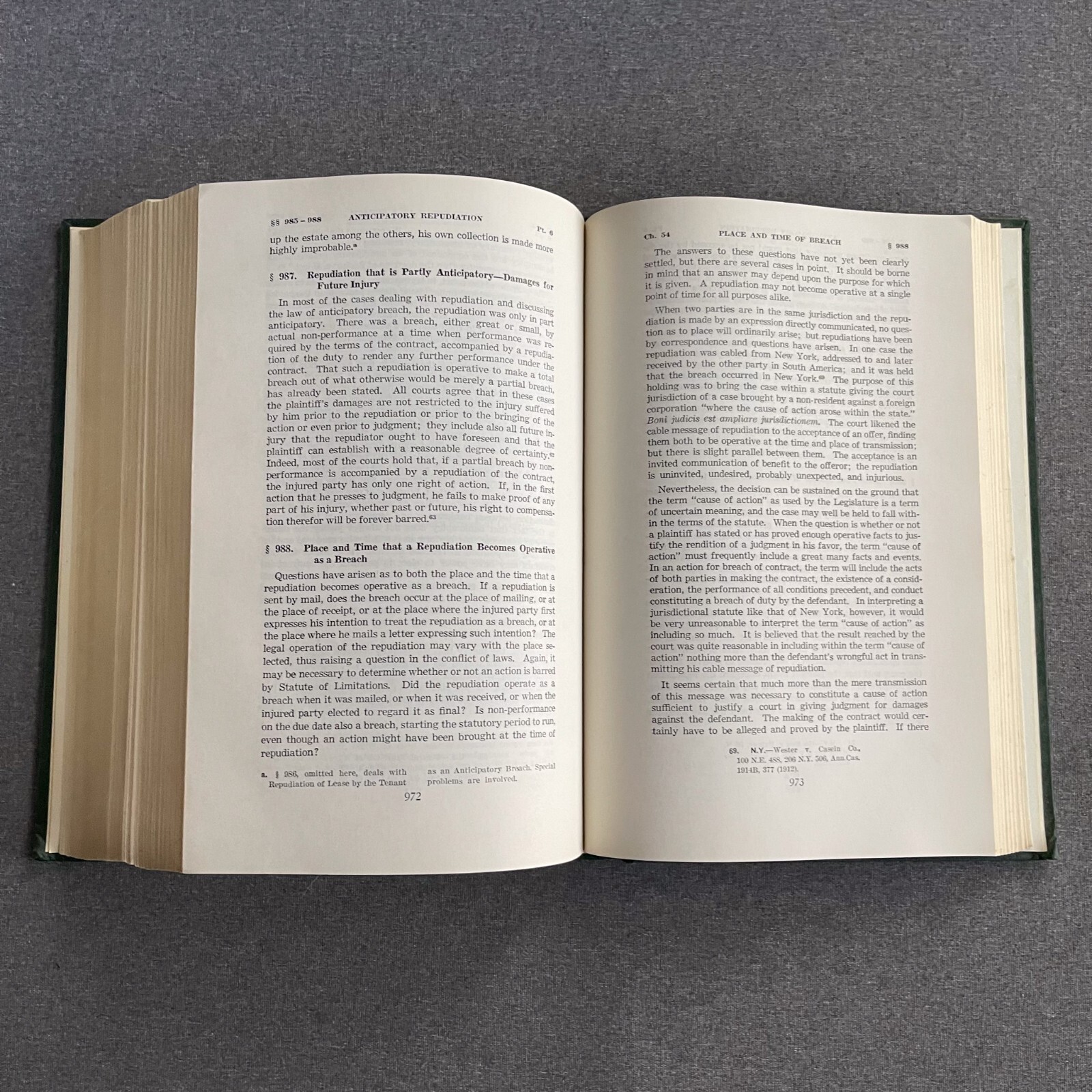 Corbin on Contracts – One Volume Ed, by Arthur Corbin, West Publishing, 1952, HC