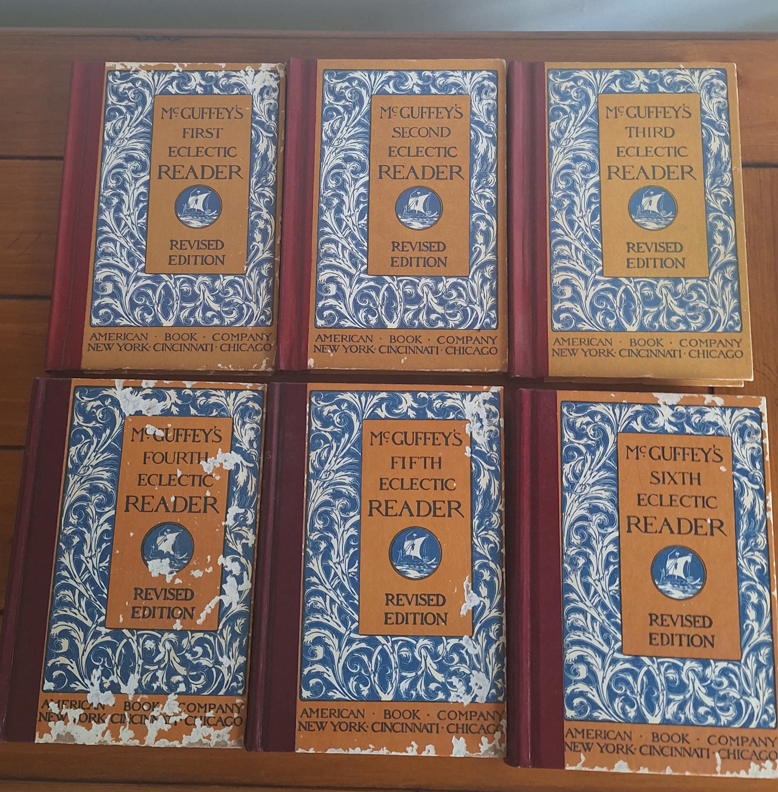 McGuffeys Eclectic Readers Revised Edition Set Of 6 Hardcovers 1st -6th.