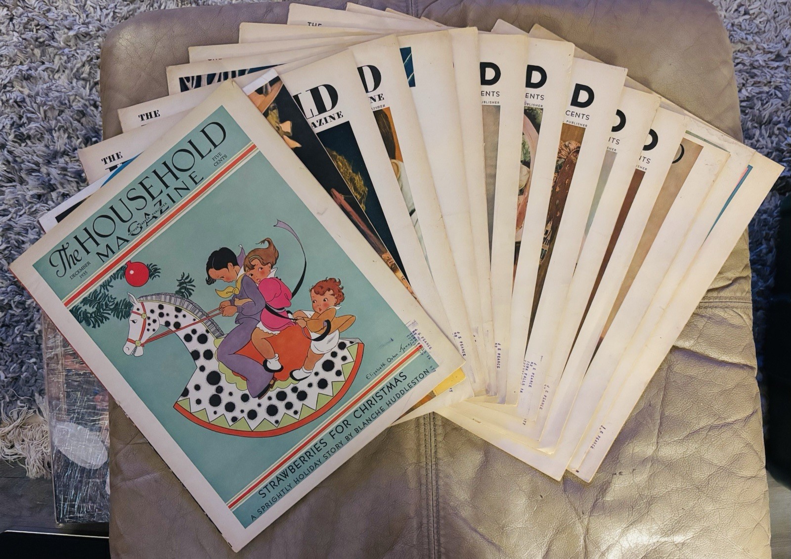 Lot 14 Vtg HOUSEHOLD MAGAZINE 1930s 1934-1939 Advertising Clothing Art Recipes