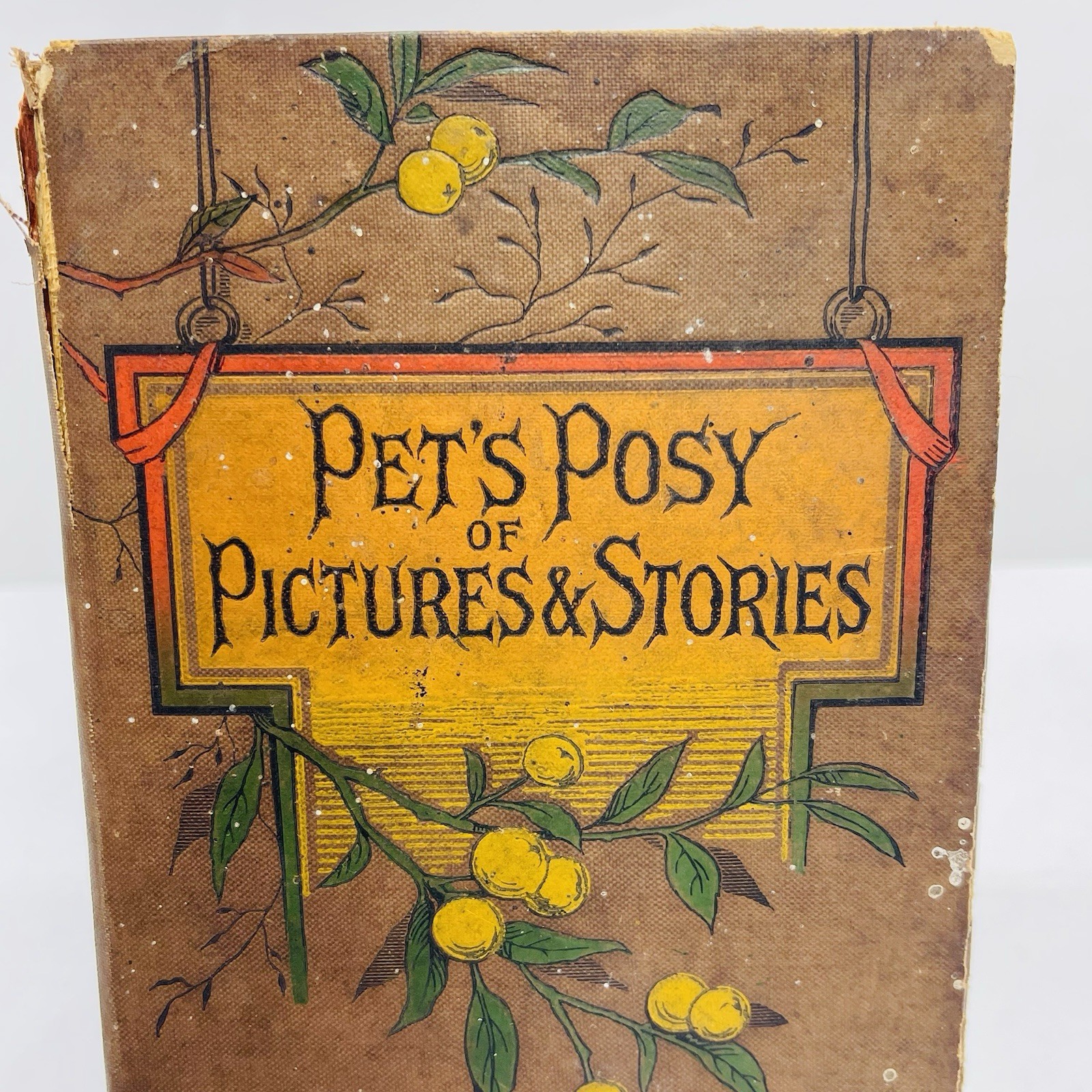 Pet’s Posy of Pictures & Stories 1800’s Antique Victorian Children’s Book HC