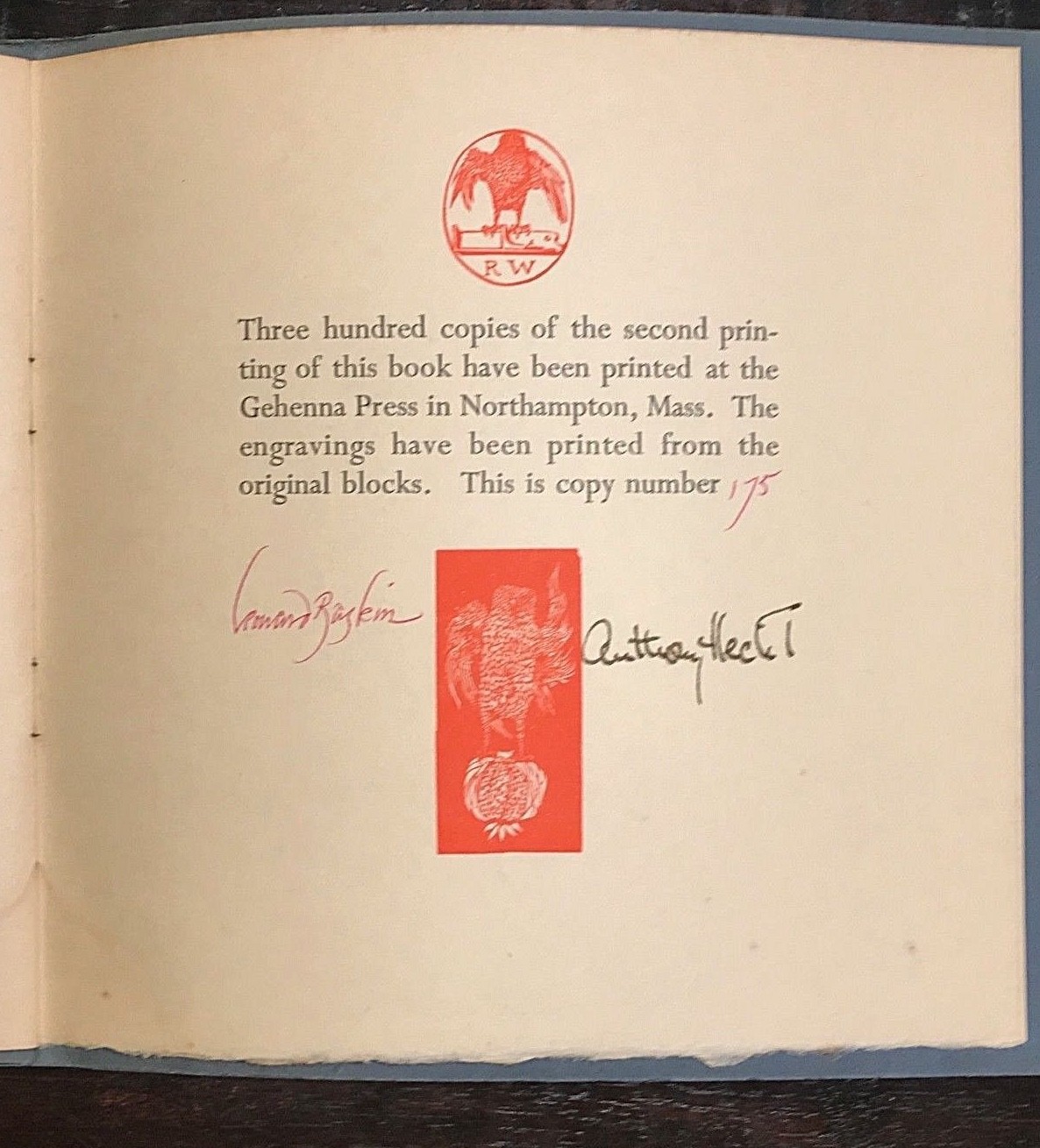 SIGNED – ANTHONY HECHT – THE SEVEN DEADLY SINS – LTD ED Poems 175/300, L. BASKIN