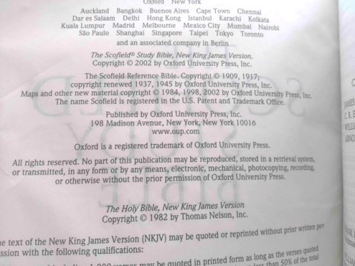 HOLY BIBLE Scofield Study System, Red Letter, NKJV New King James Version 474RRL