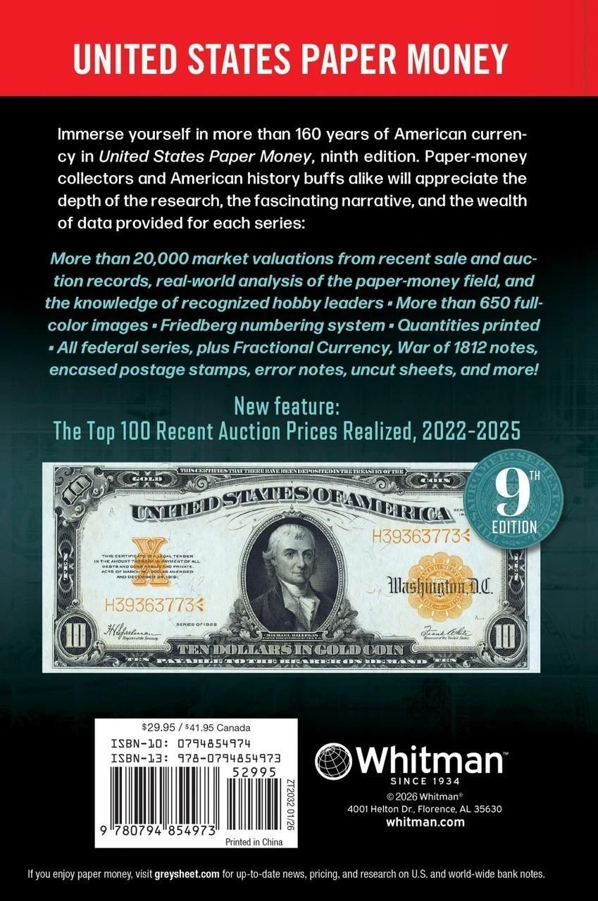 Official Red Book Guide United States Paper Money US Currency Catalog 2026 New 9