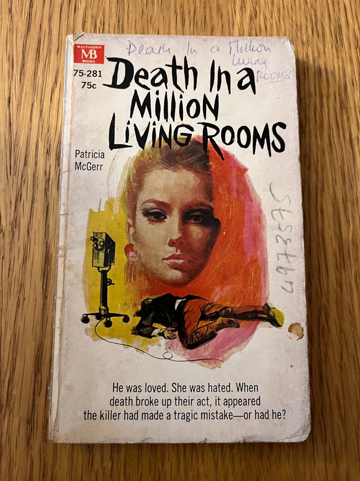 DEATH IN A MILLION LIVING ROOMS by PATRICIA MCGERR – MACFADDEN-BARTELL – P/B