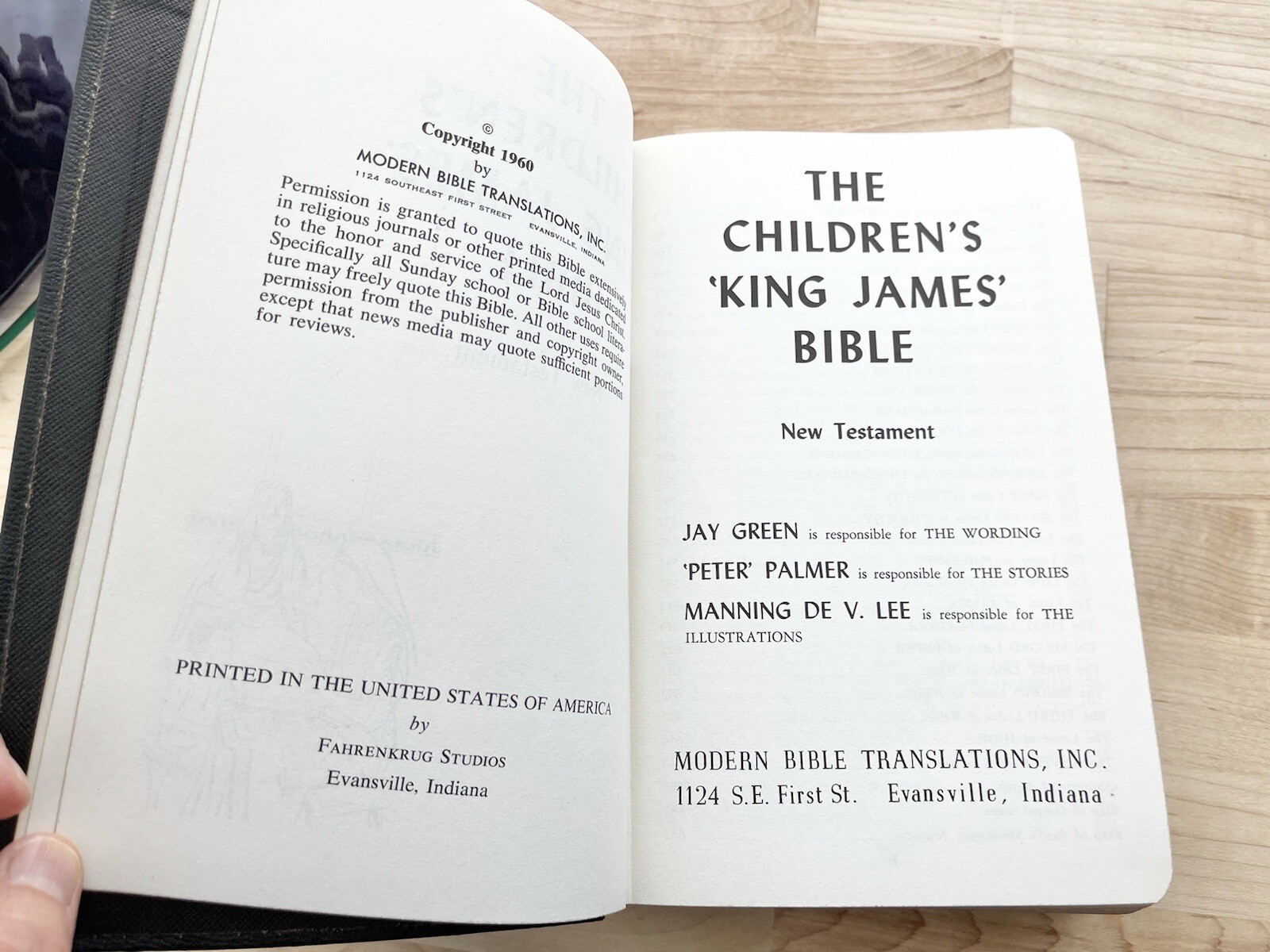 The Children’s King James Bible New Testament 1960 Modern Translators HC KJV