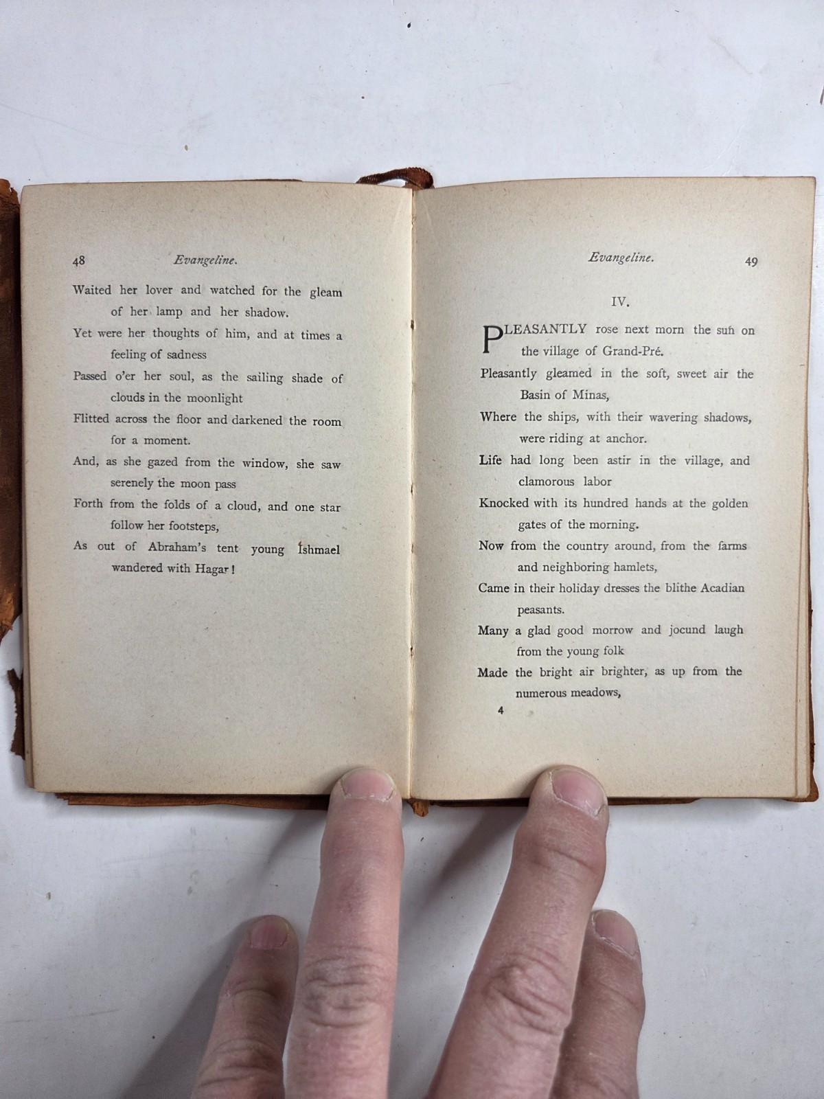 EVANGELINE ca 1900 Henry W. Longfellow Epic Poem Cover Rough SC book KS2