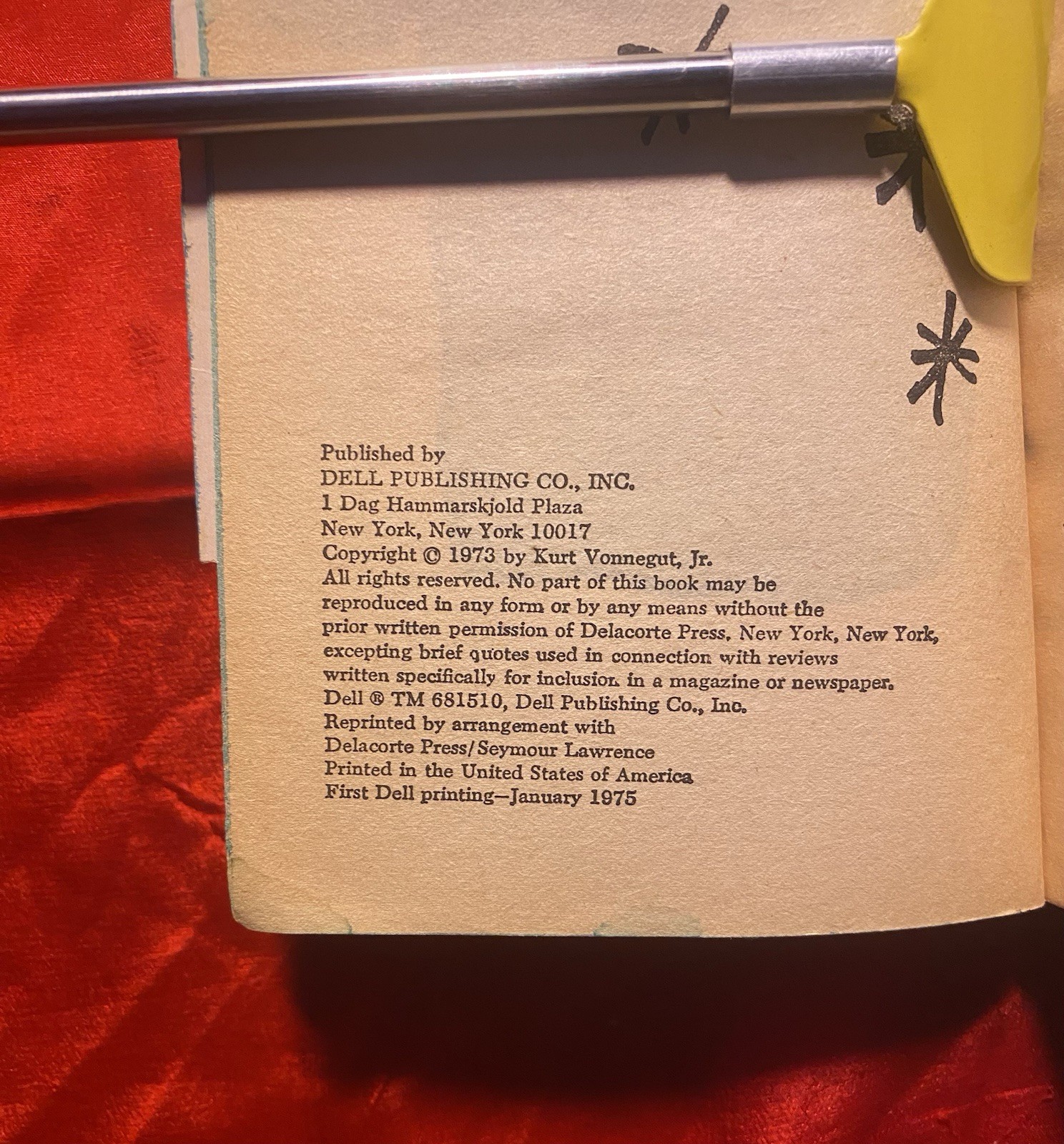 Breakfast of Champions | First Dell Edition | 1975 | Kurt Vonnegut Jr. |