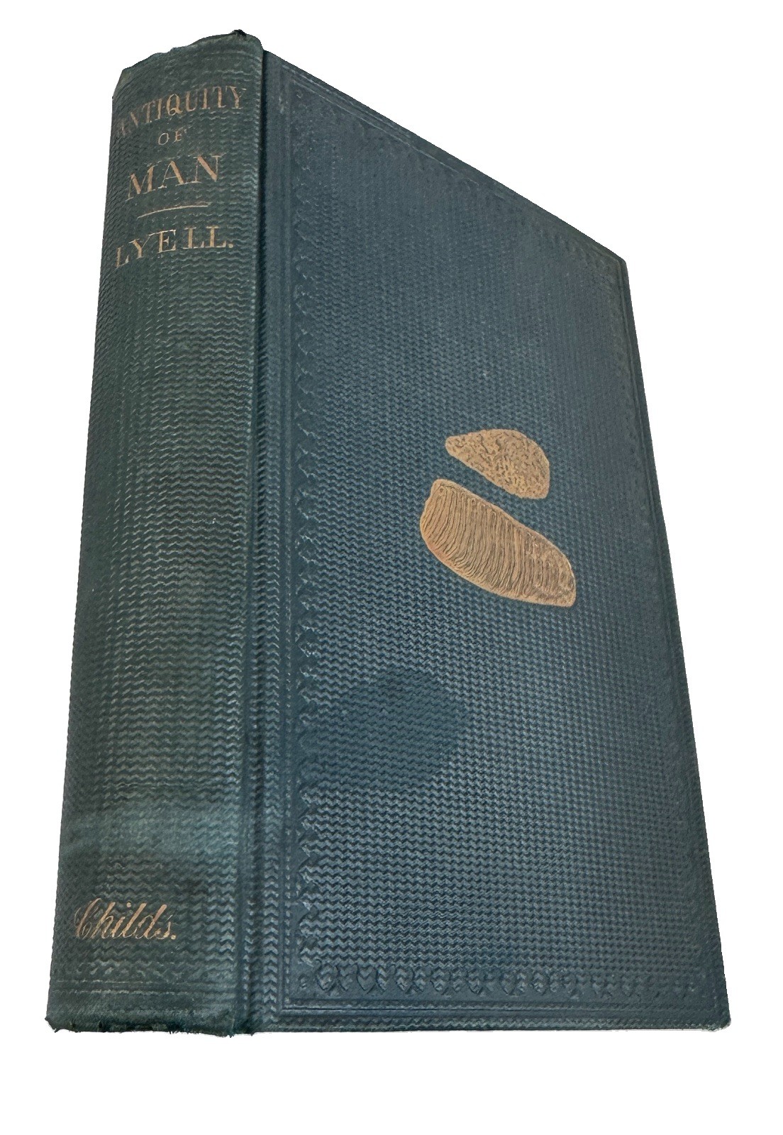1863 Antiquity of Man Charles Lyell 1st American Edition Origin of Species Geolo