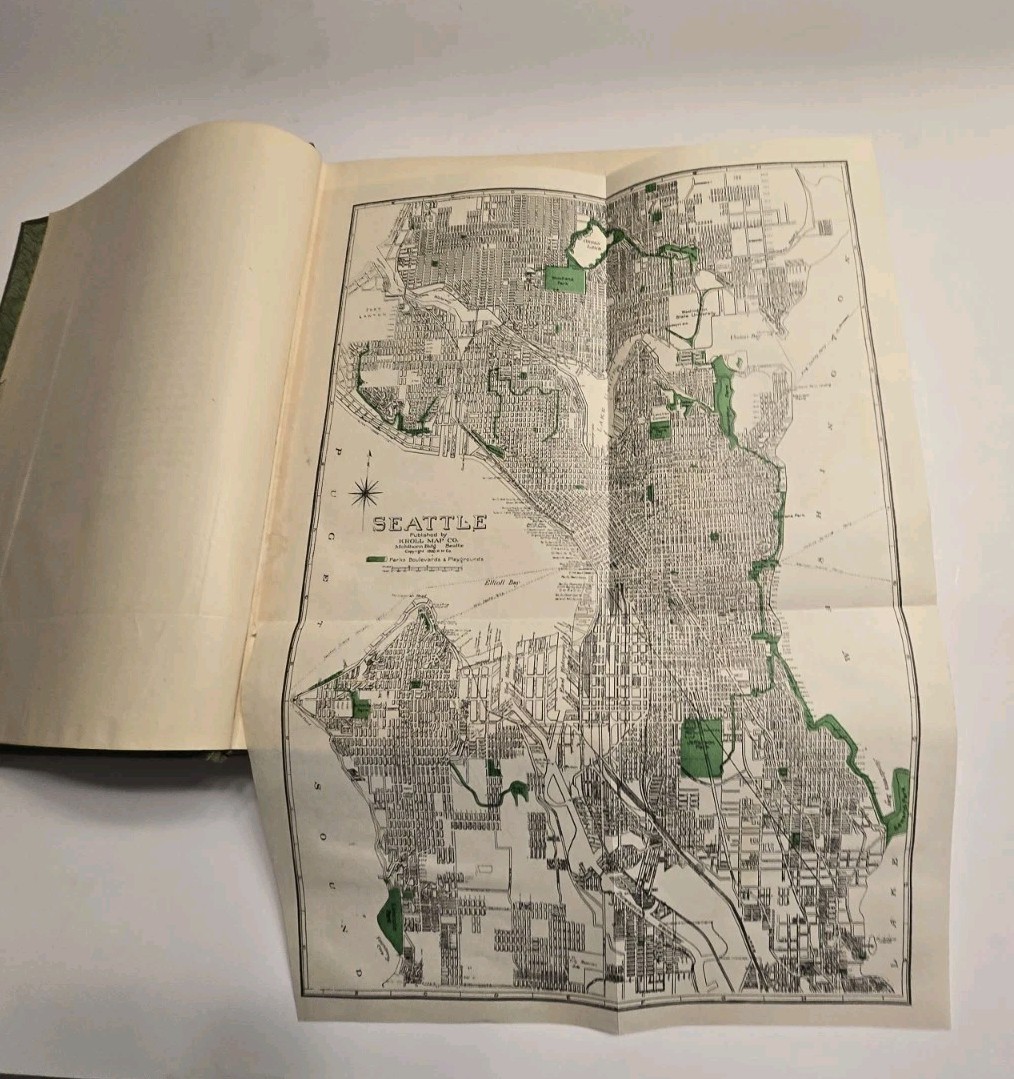 Seattle and Environs 1852–1924 Vol. I by C.H. Hanford 1924 Hardcover Map