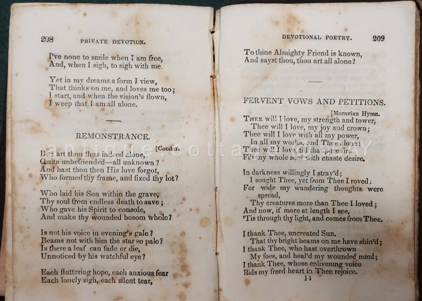 1841 antique PRIVATE DEVOTION hannah more PRAYER MEDITATION bible religion