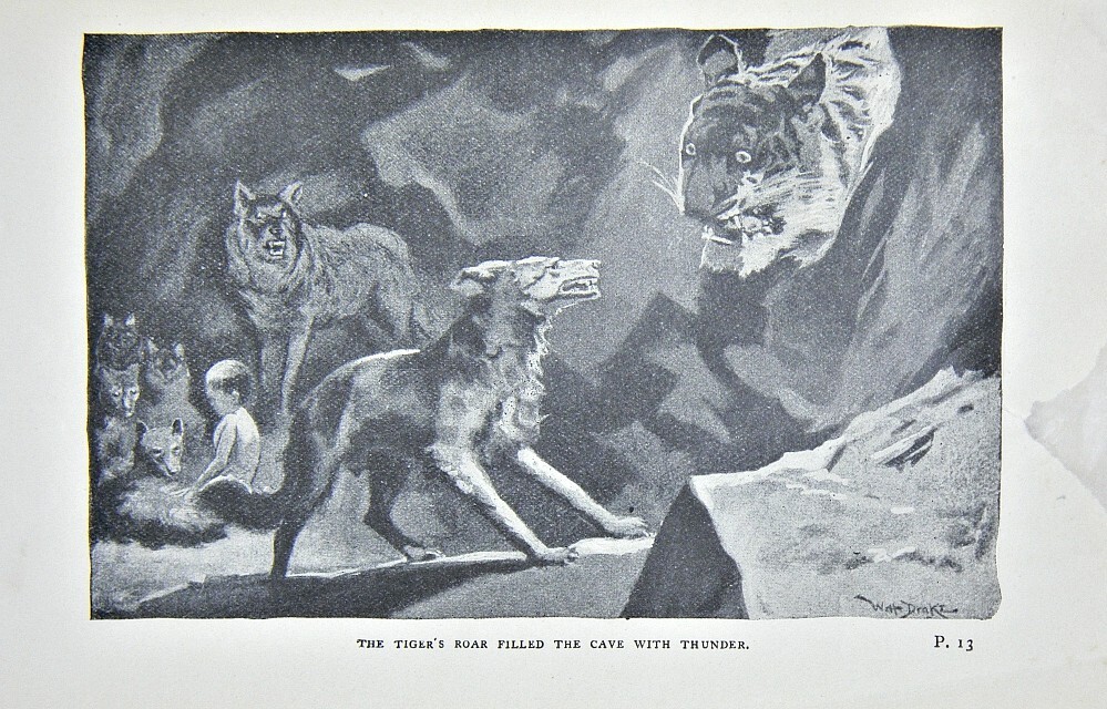 1925 the JUNGLE BOOK Antique FIRST EDITION Stated COLOR Rudyard KIPLING art B&W