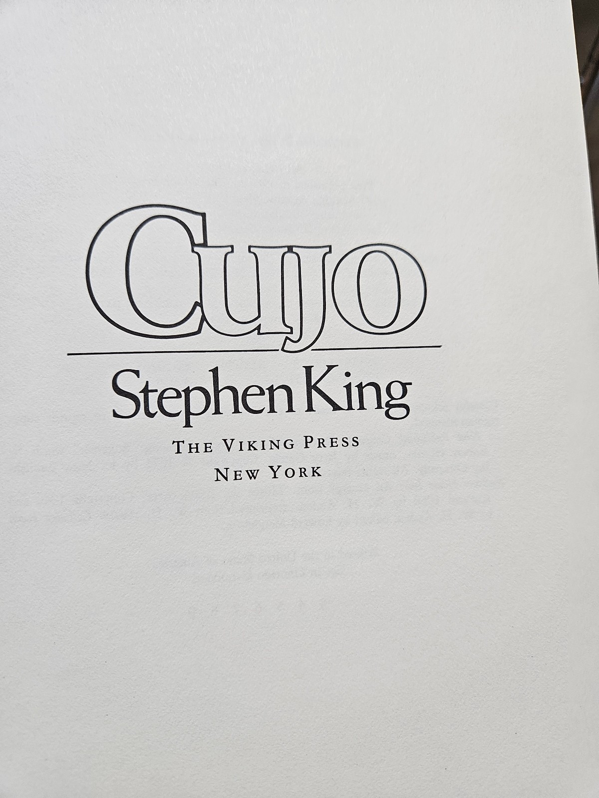 Cujo by Stephen King [Viking Press 1981, 1st ed, 2nd pr, HC, DJ, near mint]