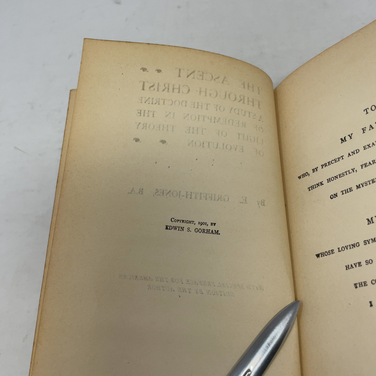 The Ascent Through Christ by E. Griffith-Jones HC First Edition Very Good 1901