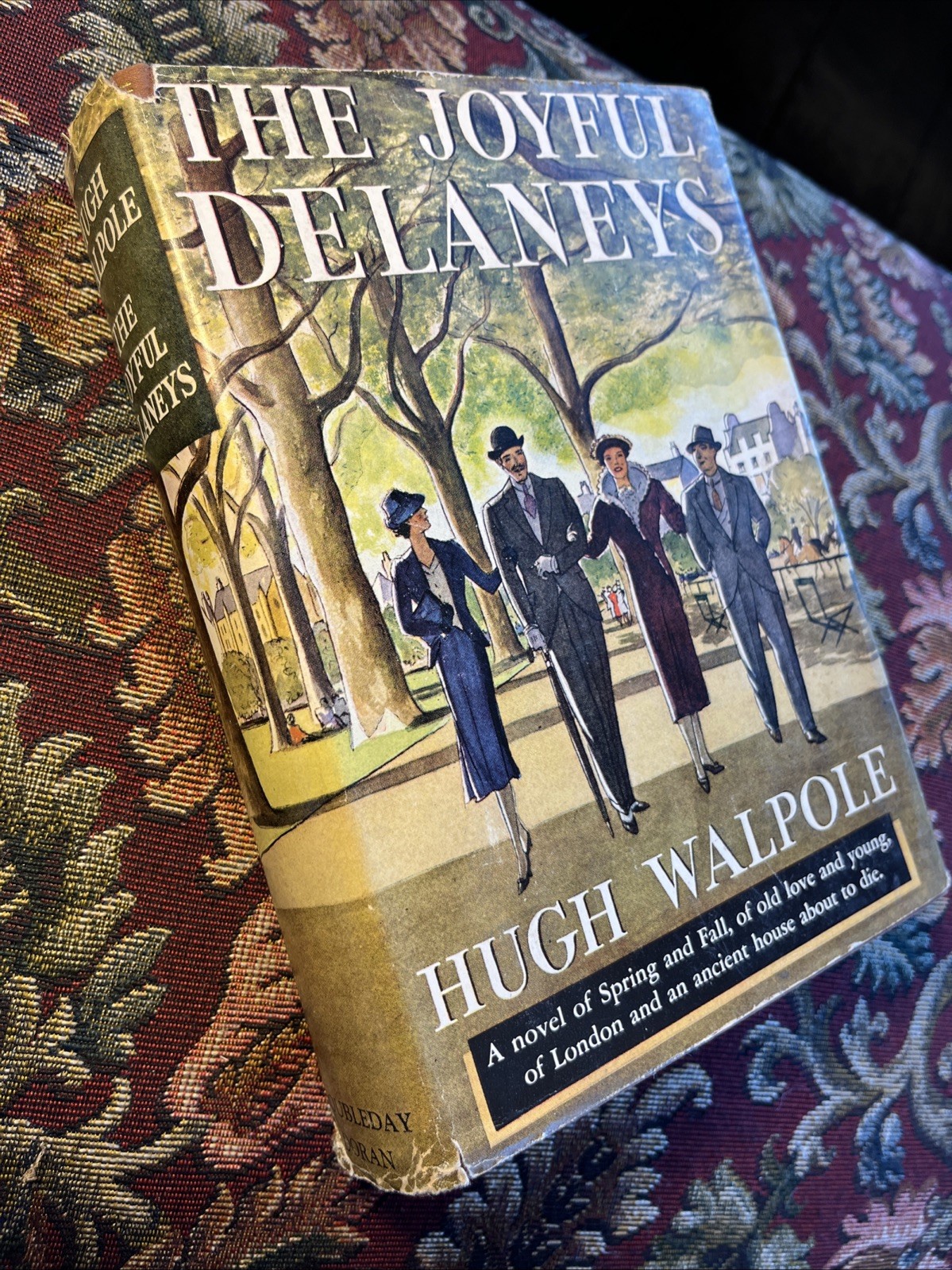 The Joyful Delaneys : Hugh Walpole 1940 Doubleday Doran Vintage Novel Book Rare