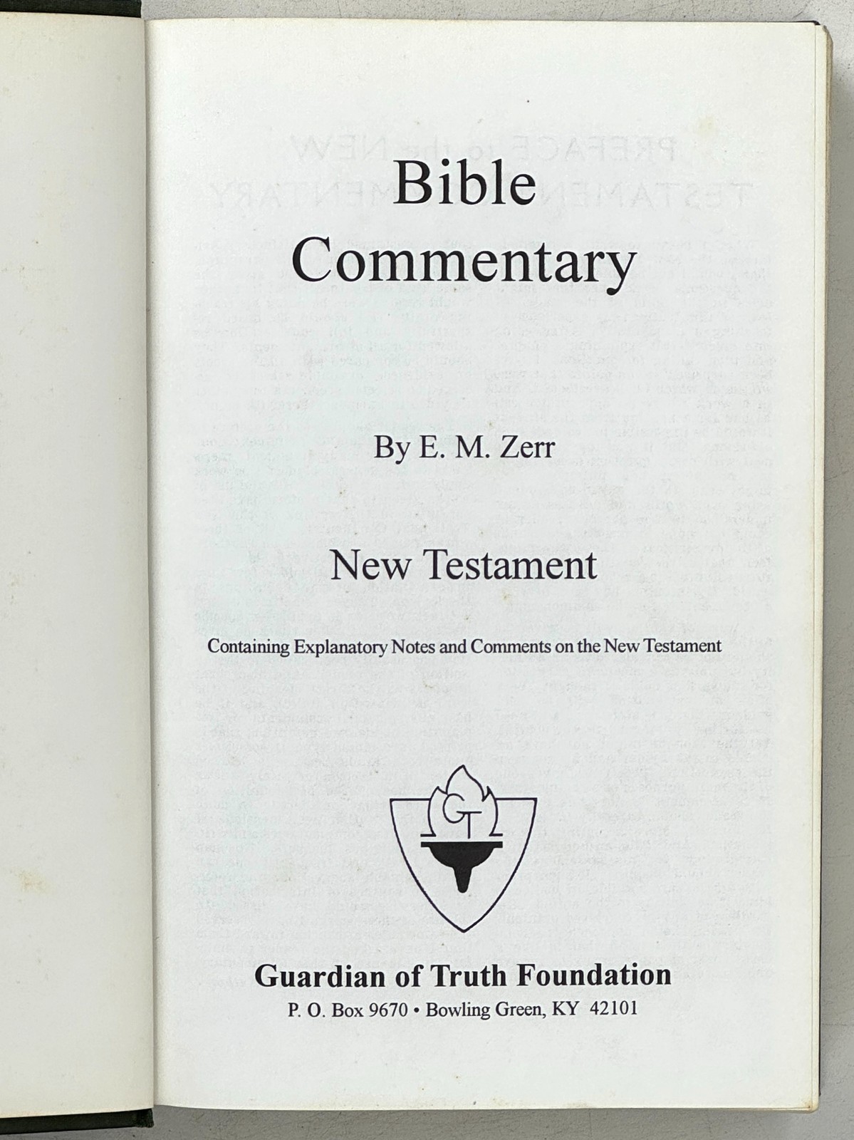 c.1980s E. M. ZERR. Bible Commentary New Testament VINTAGE HC