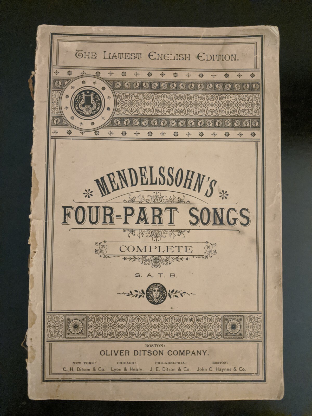 Vintage Mendelssohn’s Four-Part Songs Complete Ditson Co. 1800s English Ed. SC