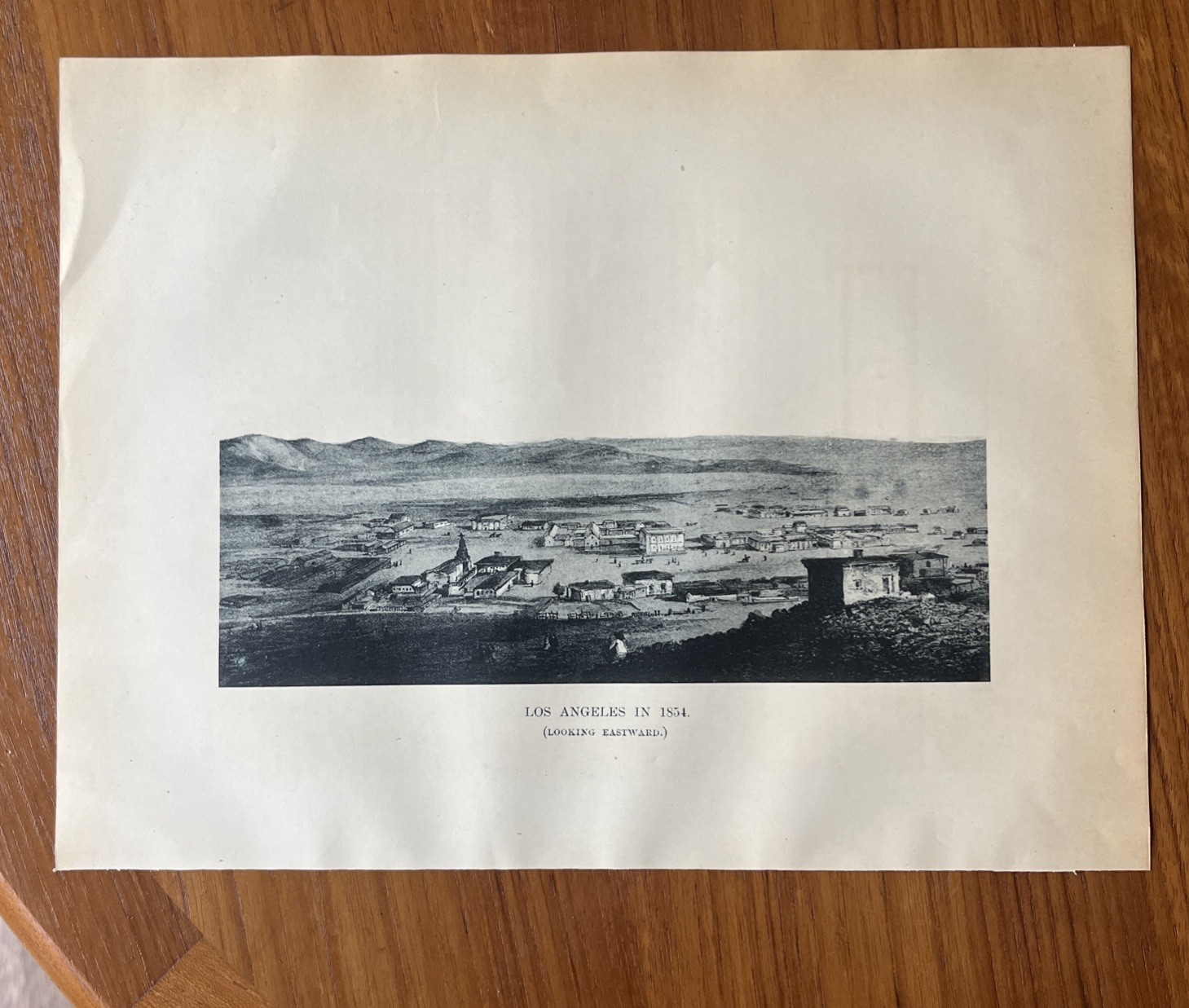 Los Angeles In 1854 Illustration – From 1889 Printing – Very Rare