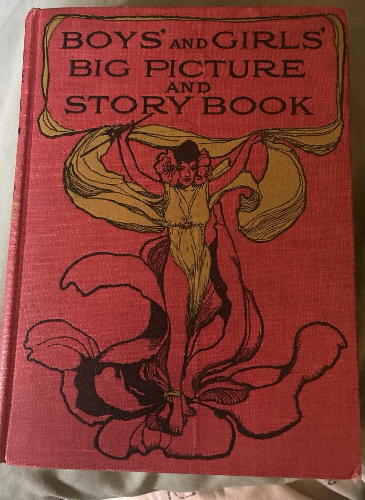 Antique Book Boys and Girls Big Picture and Story Book Edwardian Era Illustrated