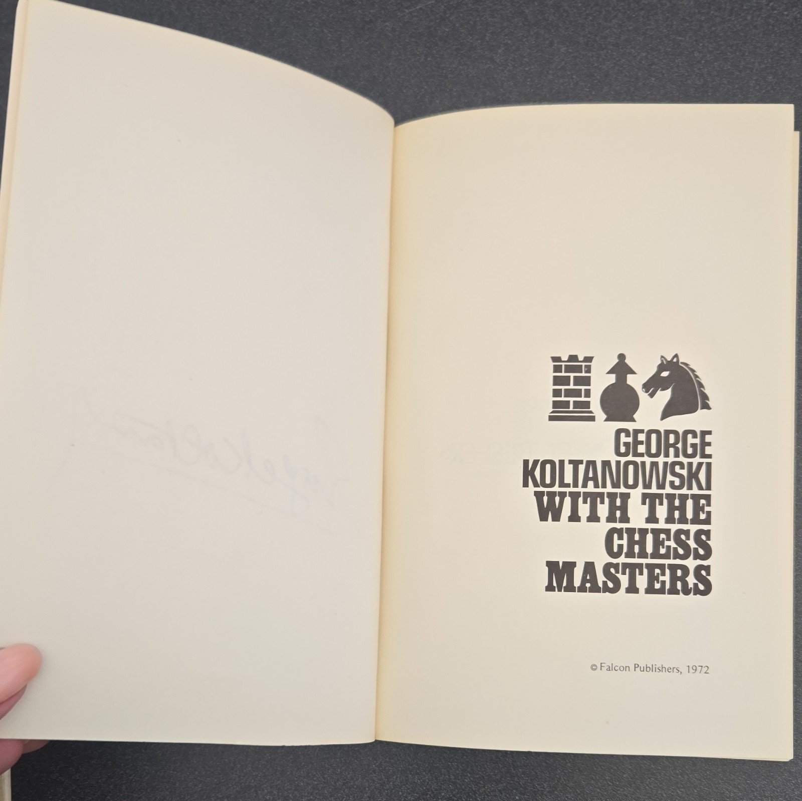 George Koltanowski With the Chess Masters 1st Ed Signed Softcover 1972