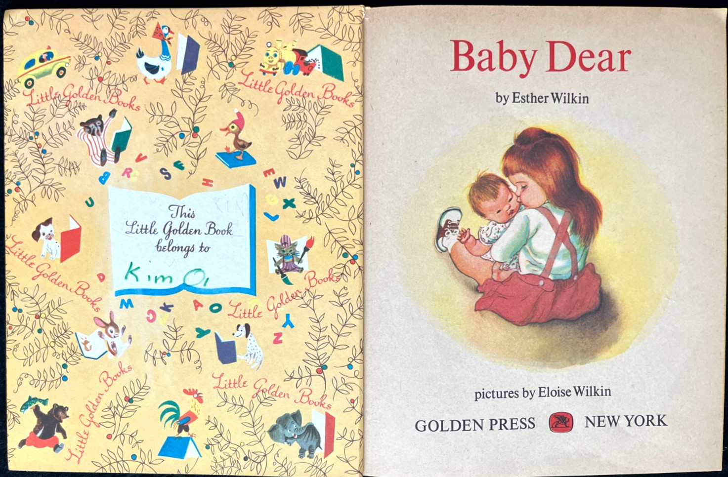 BABY DEAR ~ true 1st „A“ ed. children’s Little Golden Book #466, Eloise Wilkin