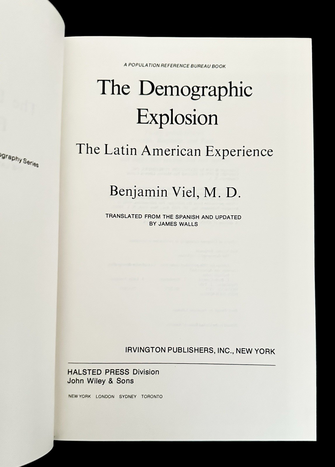 SIGNED Demographic Population & Public Health Latin 1976 Viel HCDJ Assoc Copy