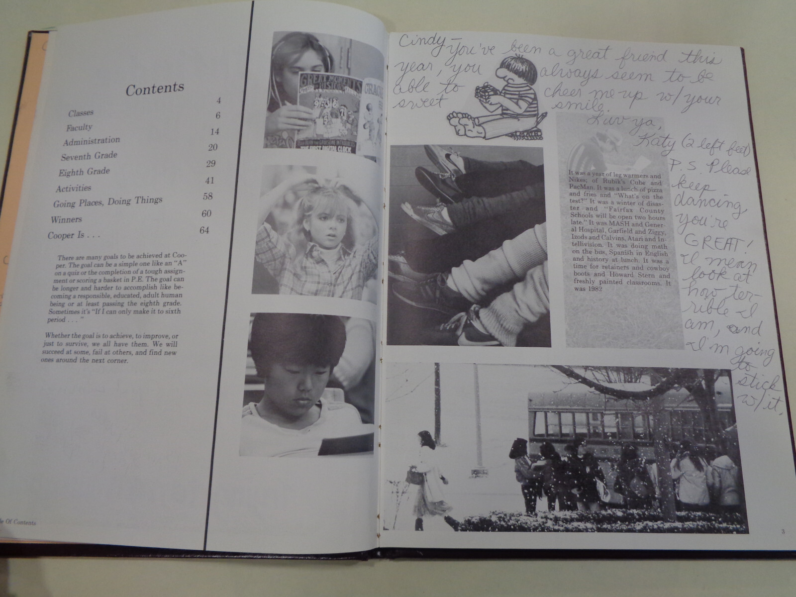 J.F. Cooper Intermediate School Yearbook 1982 McLean Virginia
