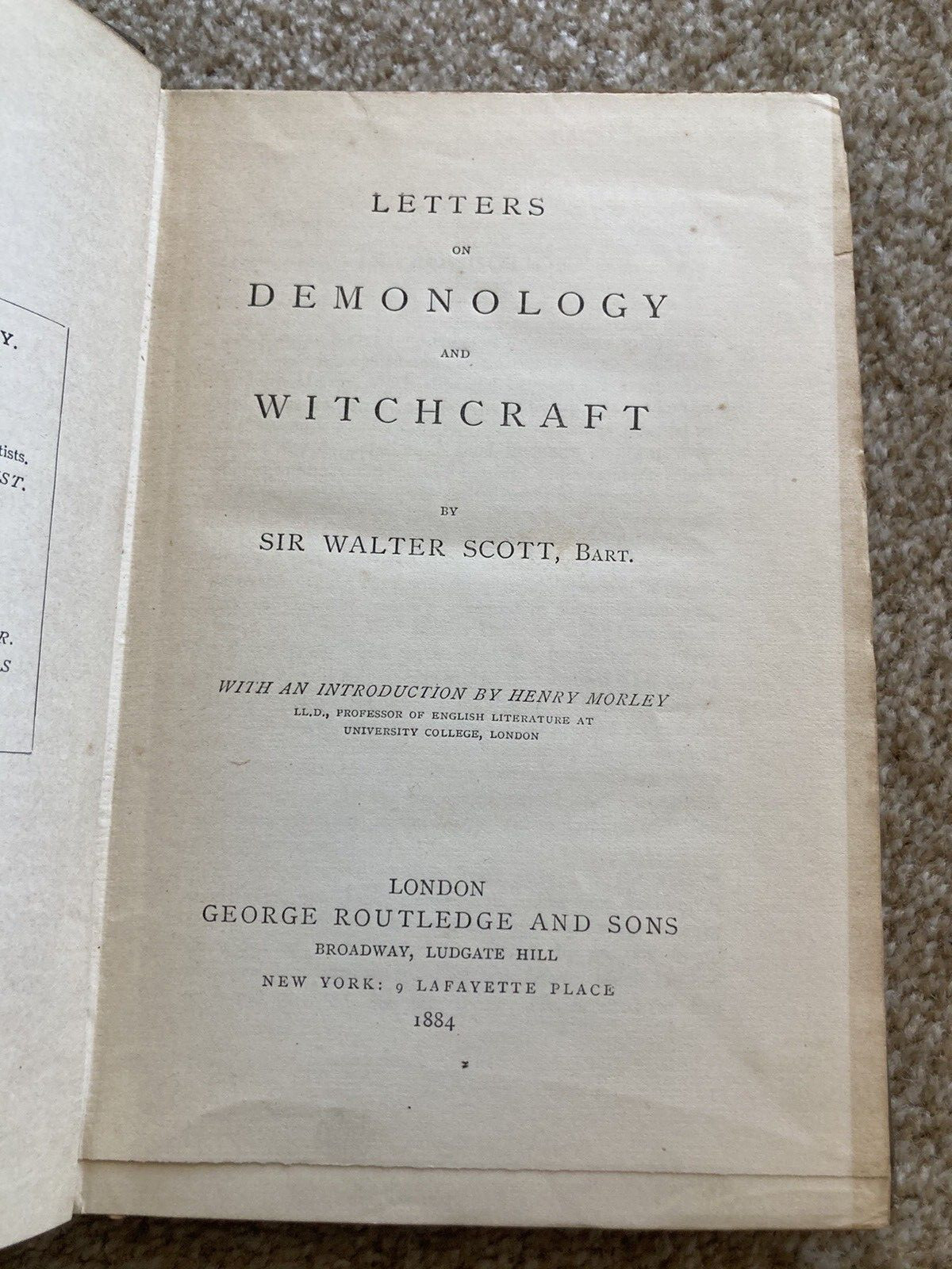 Letters Witchcraft & Demonology – SCOTT – Routledge HC 1884 OCCULT Antique Book