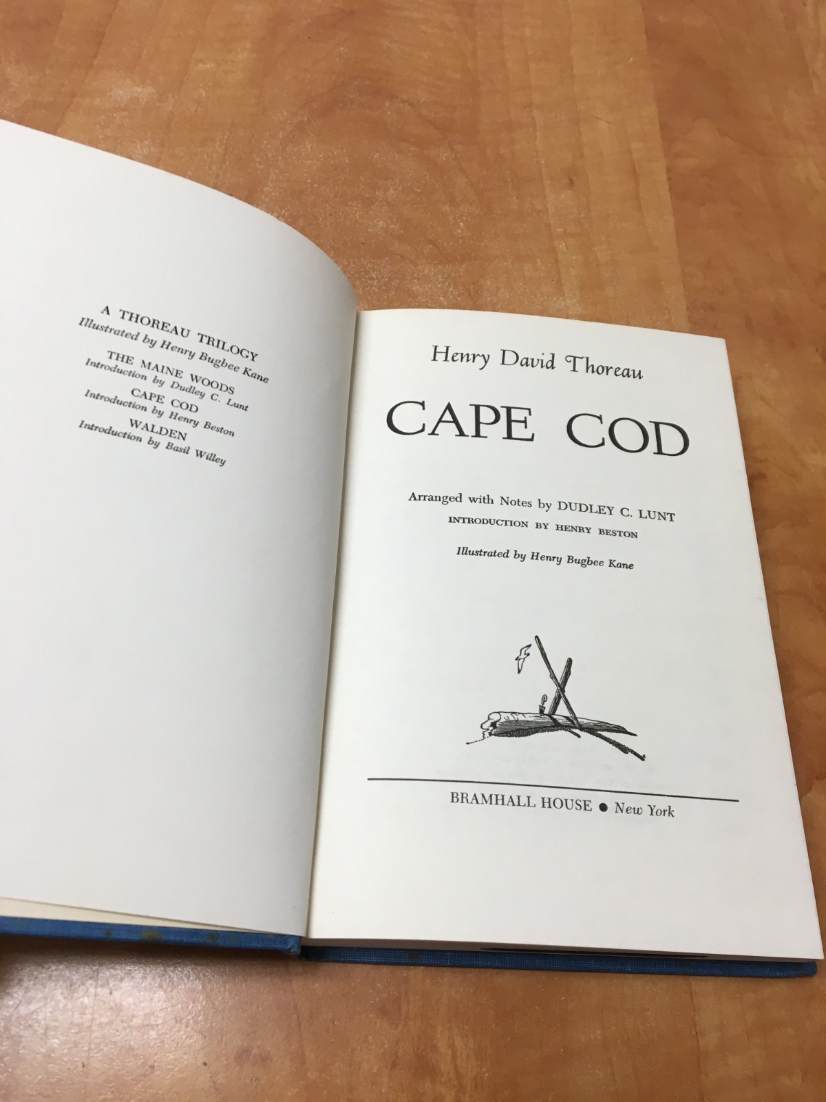 Cape Cod Henry David Thoreau Hardcover Bramhall House 1951 Illustrated b1