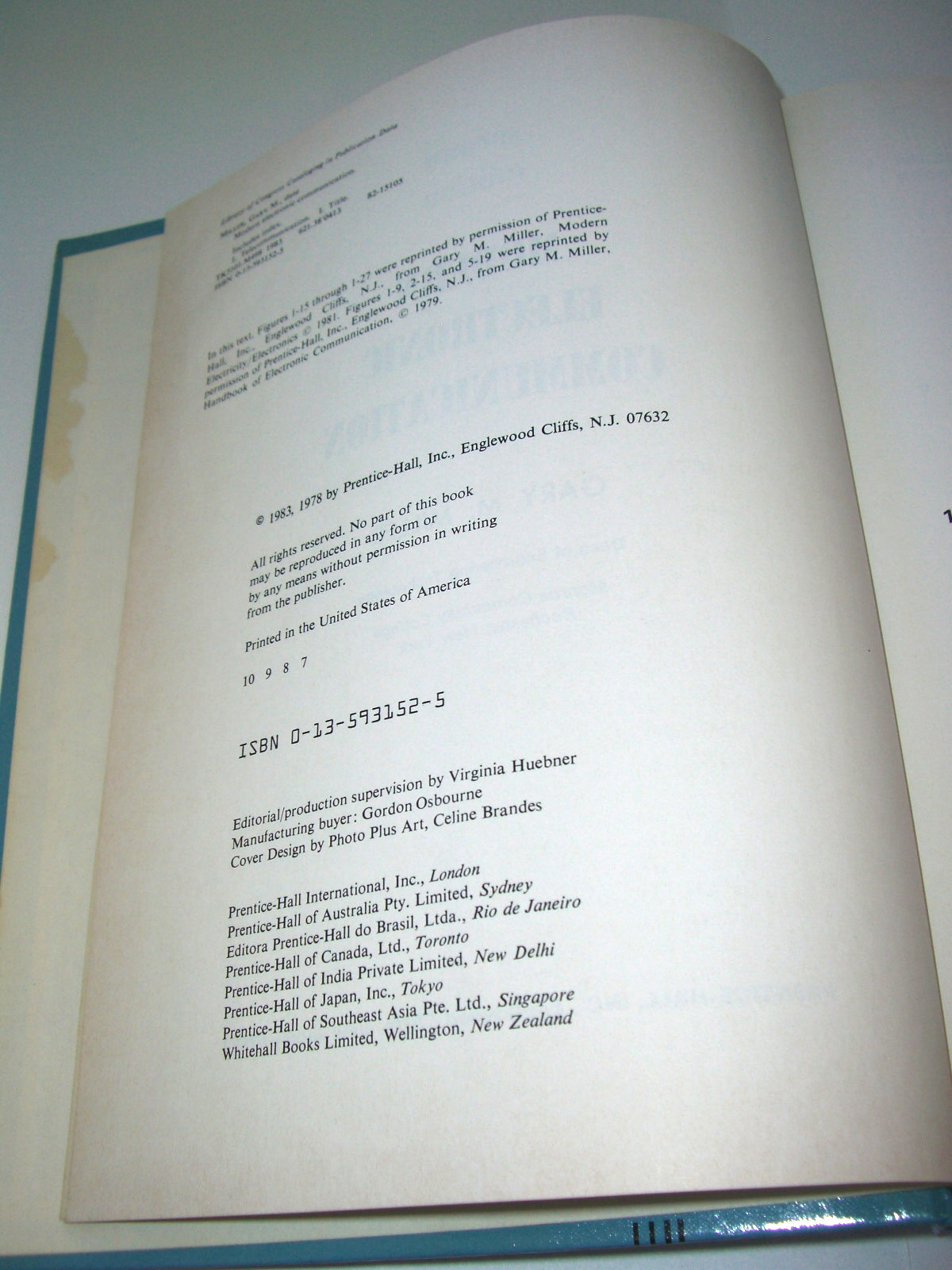 Modern Electronic Communication, Gary M. Miller, Hardback, 2nd ed., 1983