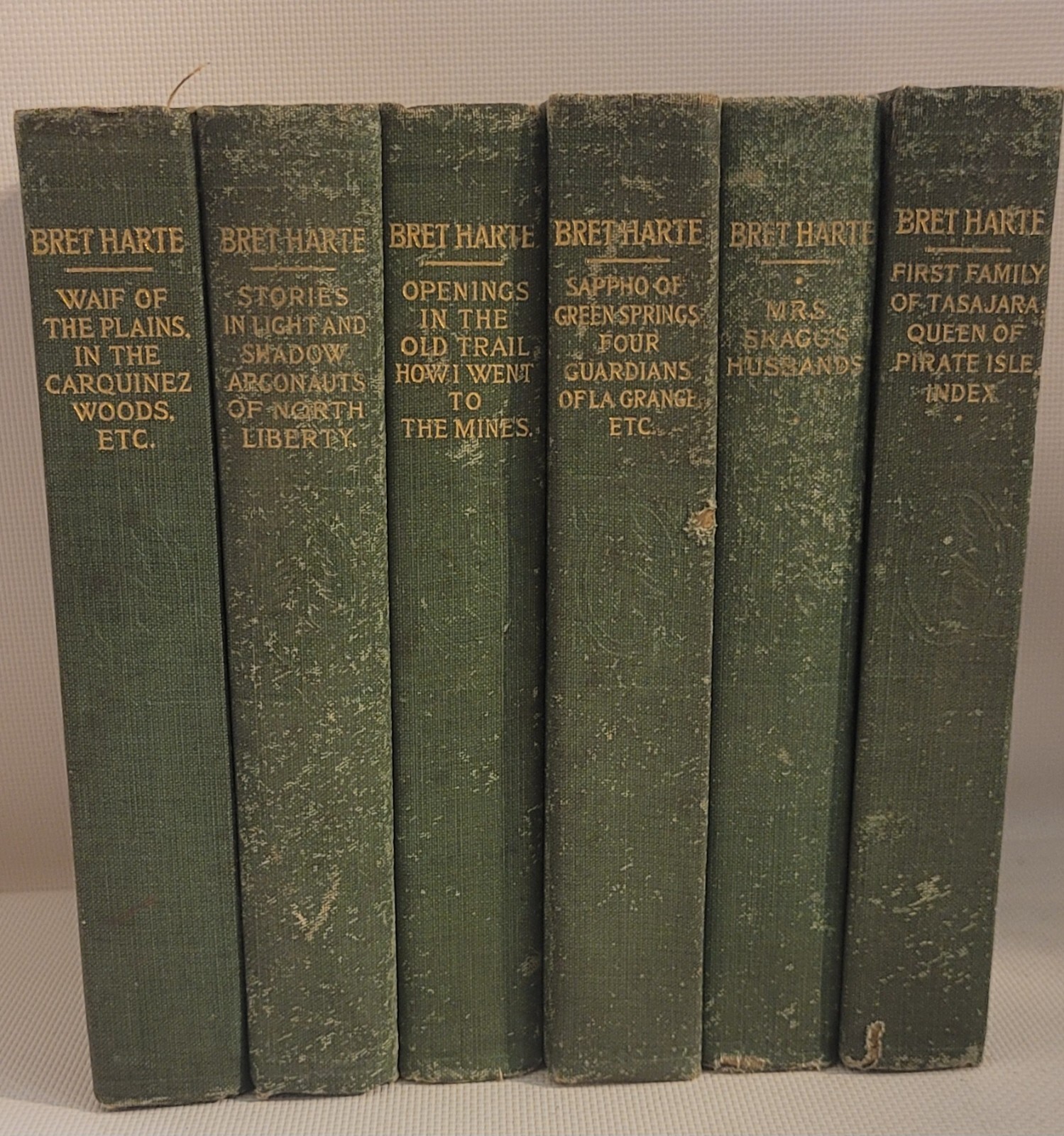 Bret Harte 6 Vol Hardcover Book Set Antique 1890s-1900s P.F Collier Illustrated