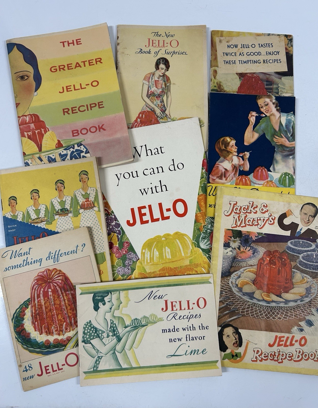 Vintage 1930’s Jello Recipe Booklets Lot of 9 inc Jack Benny LotB