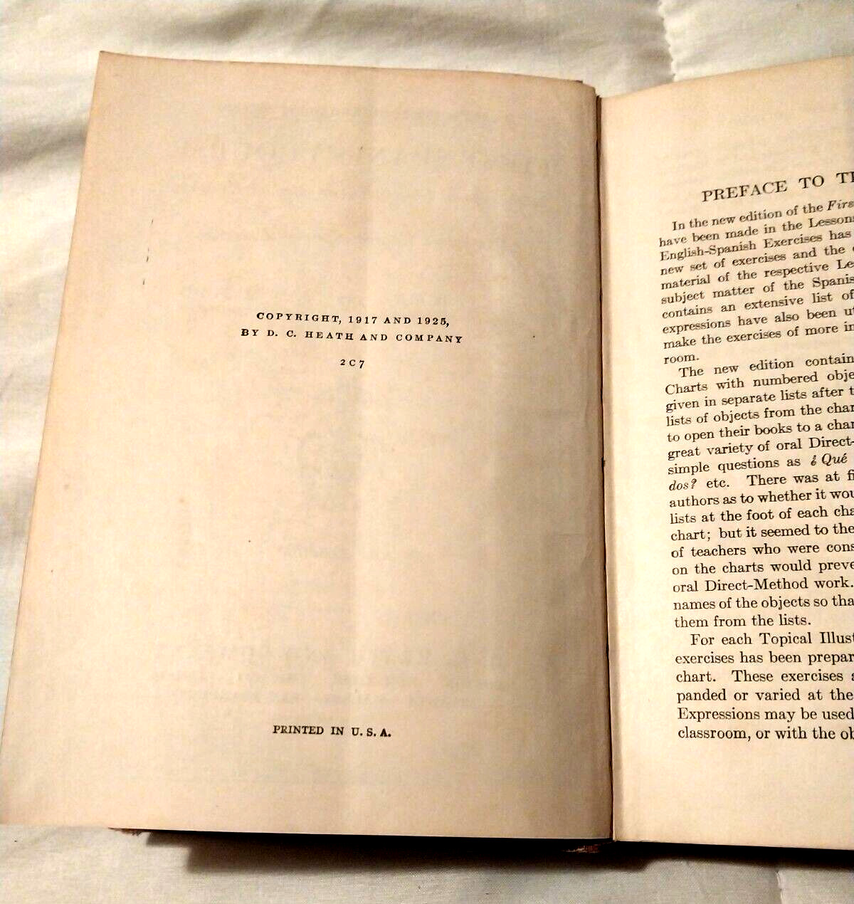 First Spanish Course by Hills & Ford 1917 and 1925 HC / D. C. Heath And Company