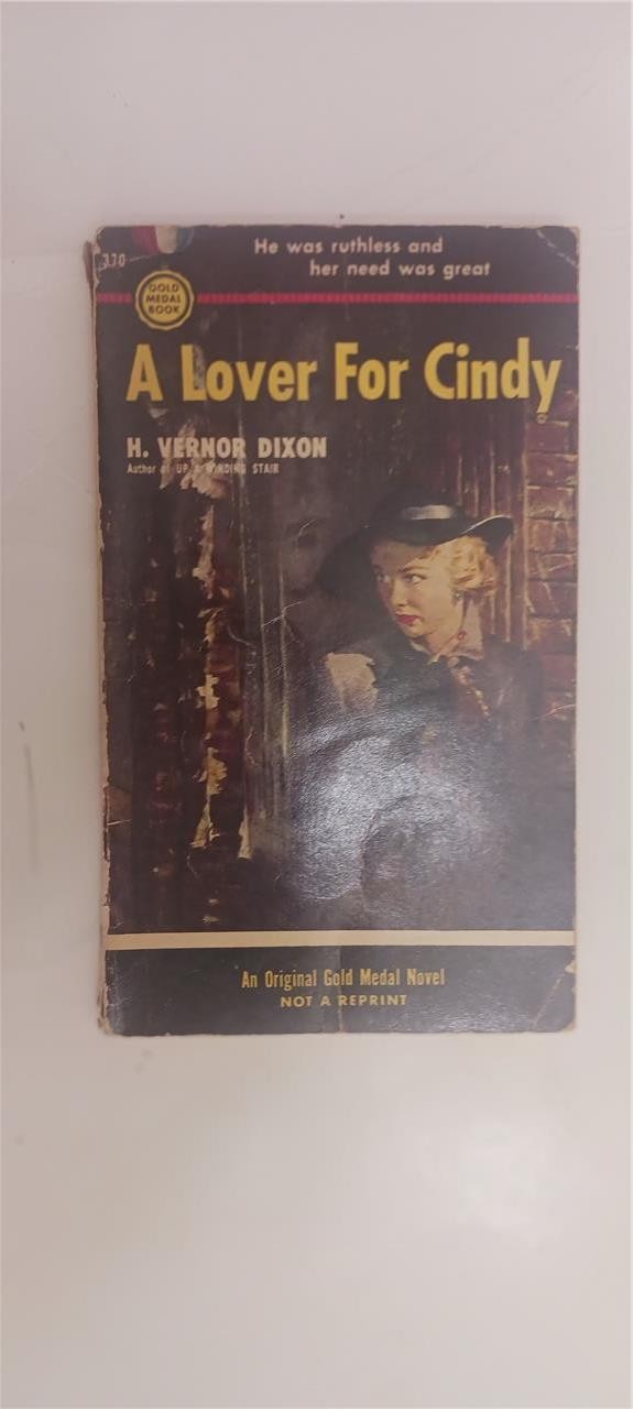 A LOVER FOR CINDY H VERNOR DIXON JAN 1954 GOLD MEDAL #370 1ST ED PBO