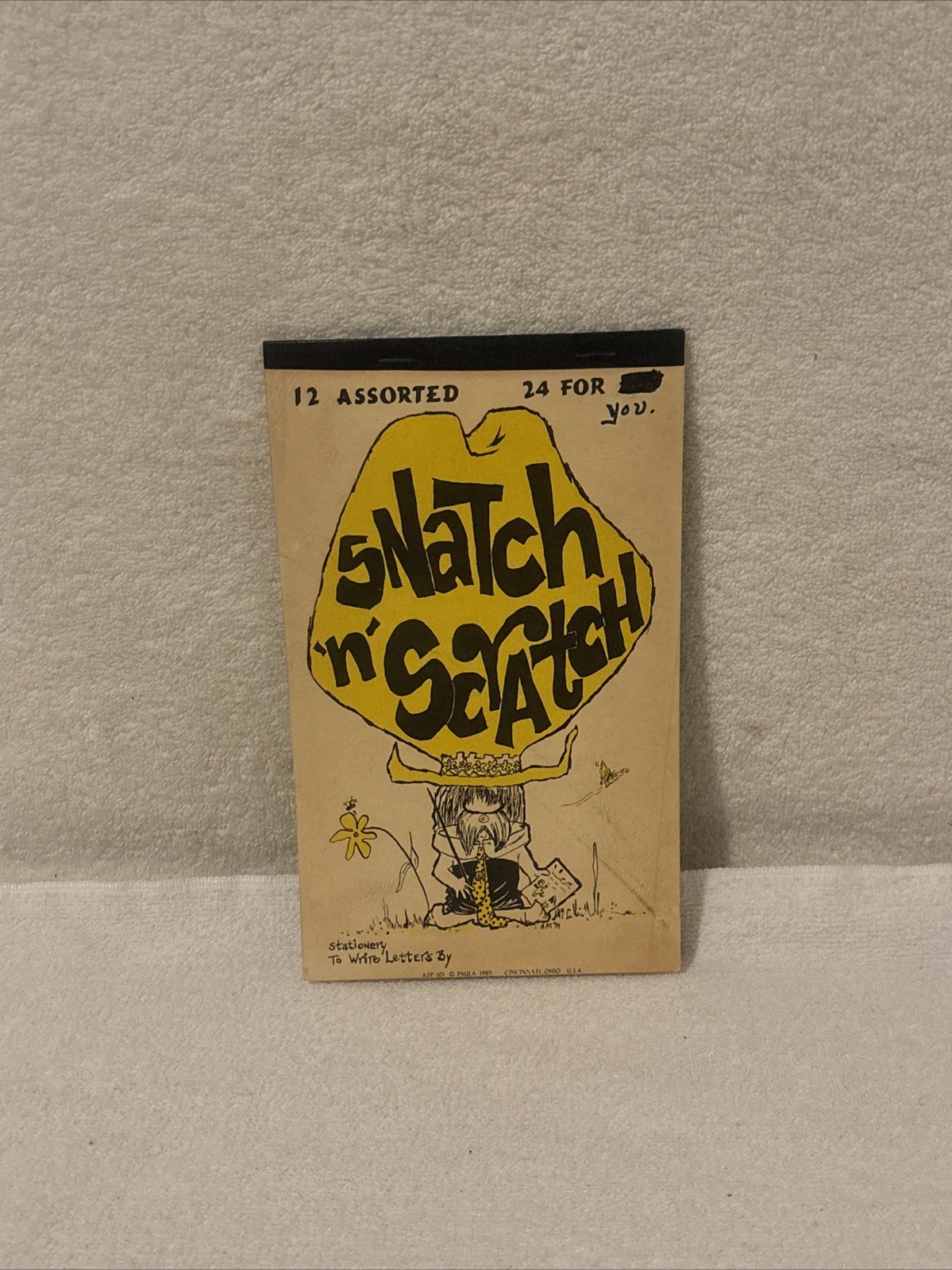 VTG 1965 Paula Presents Snatch N Scratch 24 Pg Notepad Stationery NEW FREE SHIP