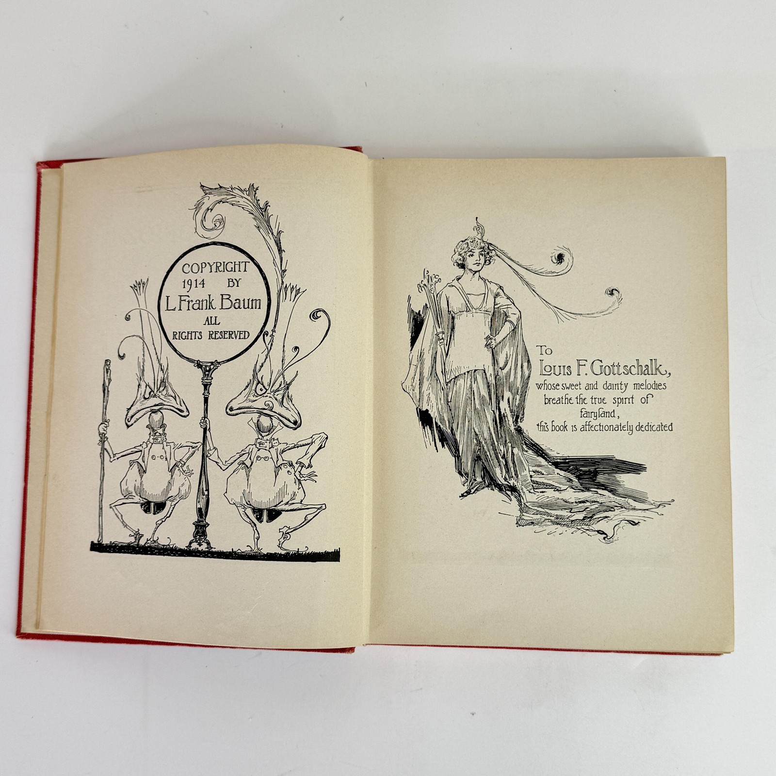 Vintage Tik-Tok Of Oz L Frank Baum Reilly & Lee Red Cloth Hardcover Illustrated