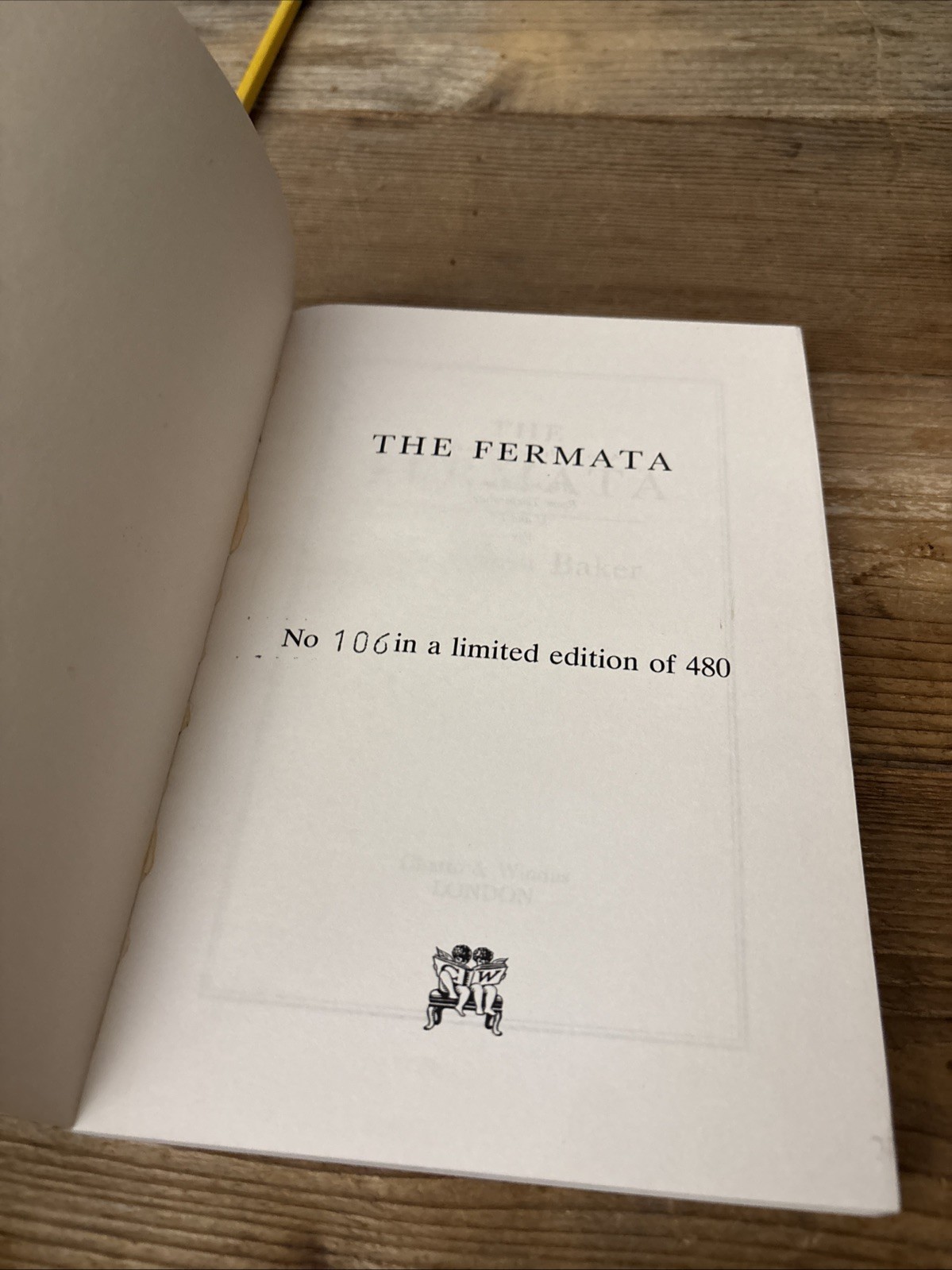 Nicholson Baker The Fermata. Paperback Limited Edition 106/480. Rare UK Edition