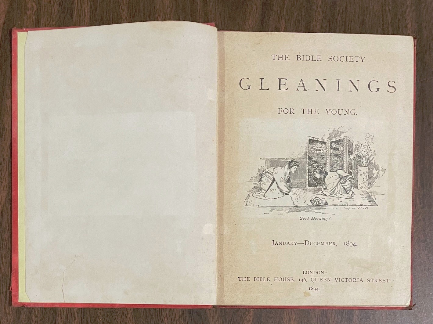 Rare 1894 British & Foreigh Bible Society Bible Society Gleanings for the Young