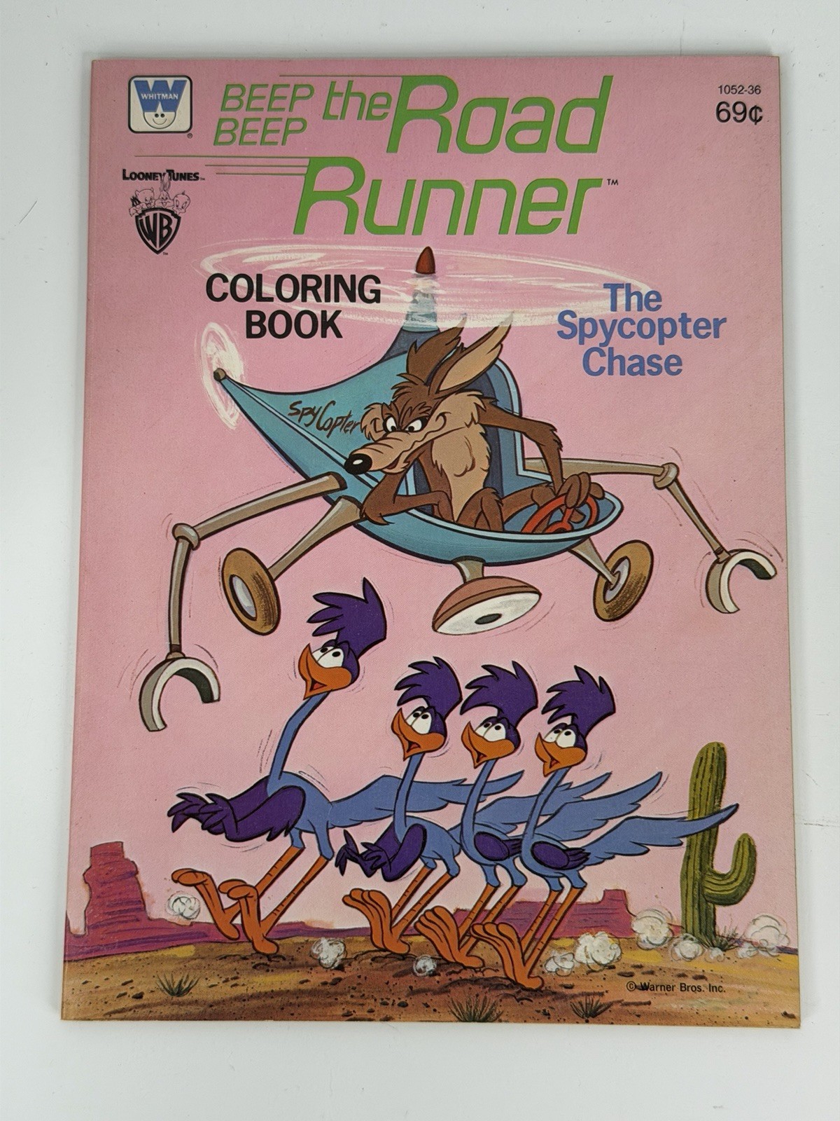 Road Runner The Spycopter Chase Wile E Coyote Whitman 1980 Coloring Book 1052-89