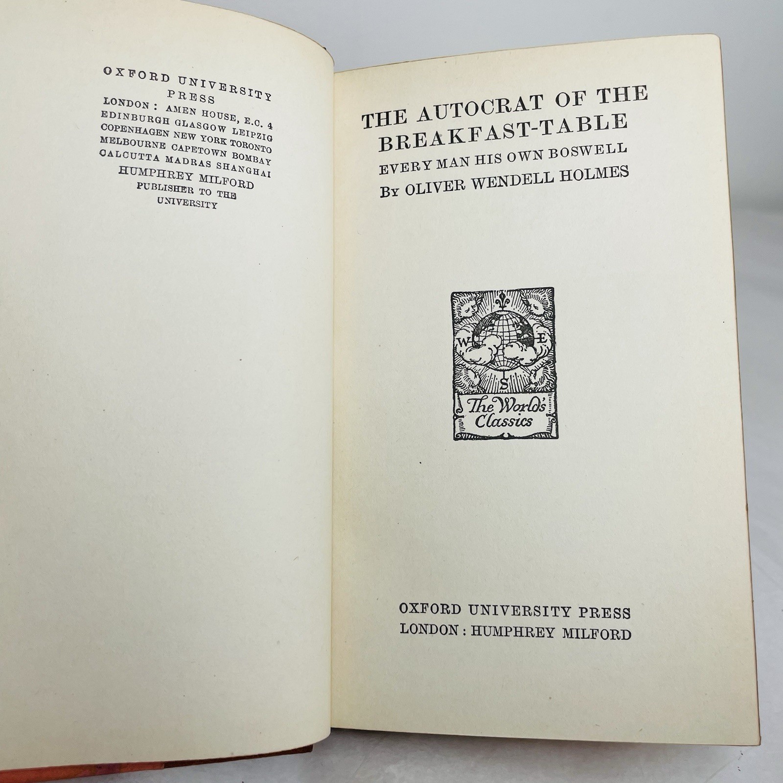 Oliver Wendell Homes The Breakfast-Table Set of 3 Oxford Press AL Jirout Binding