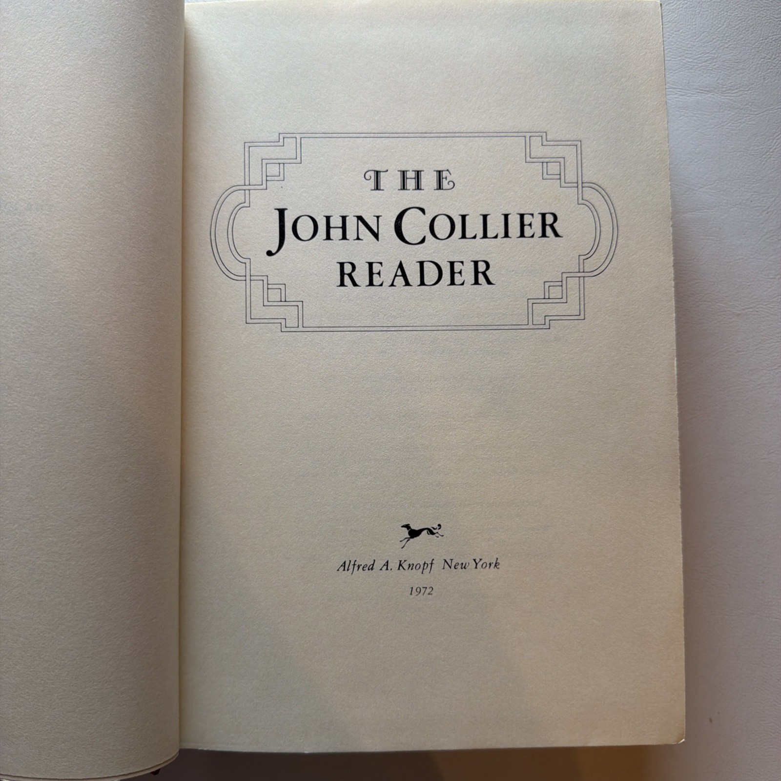 The John Collier Reader 1972 HC 1st Edition