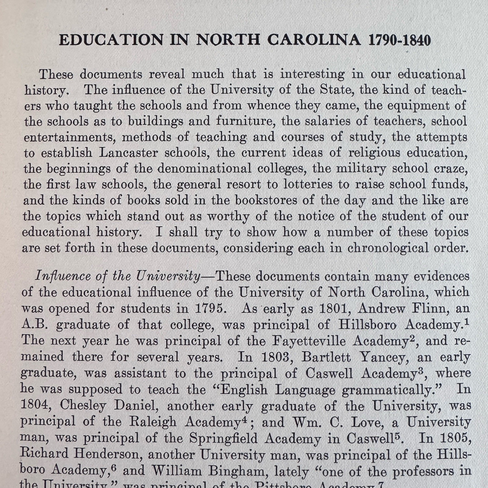 1915 North Carolina Schools & Academies 1790-1840 Coon HC 1st Ed Inscribed