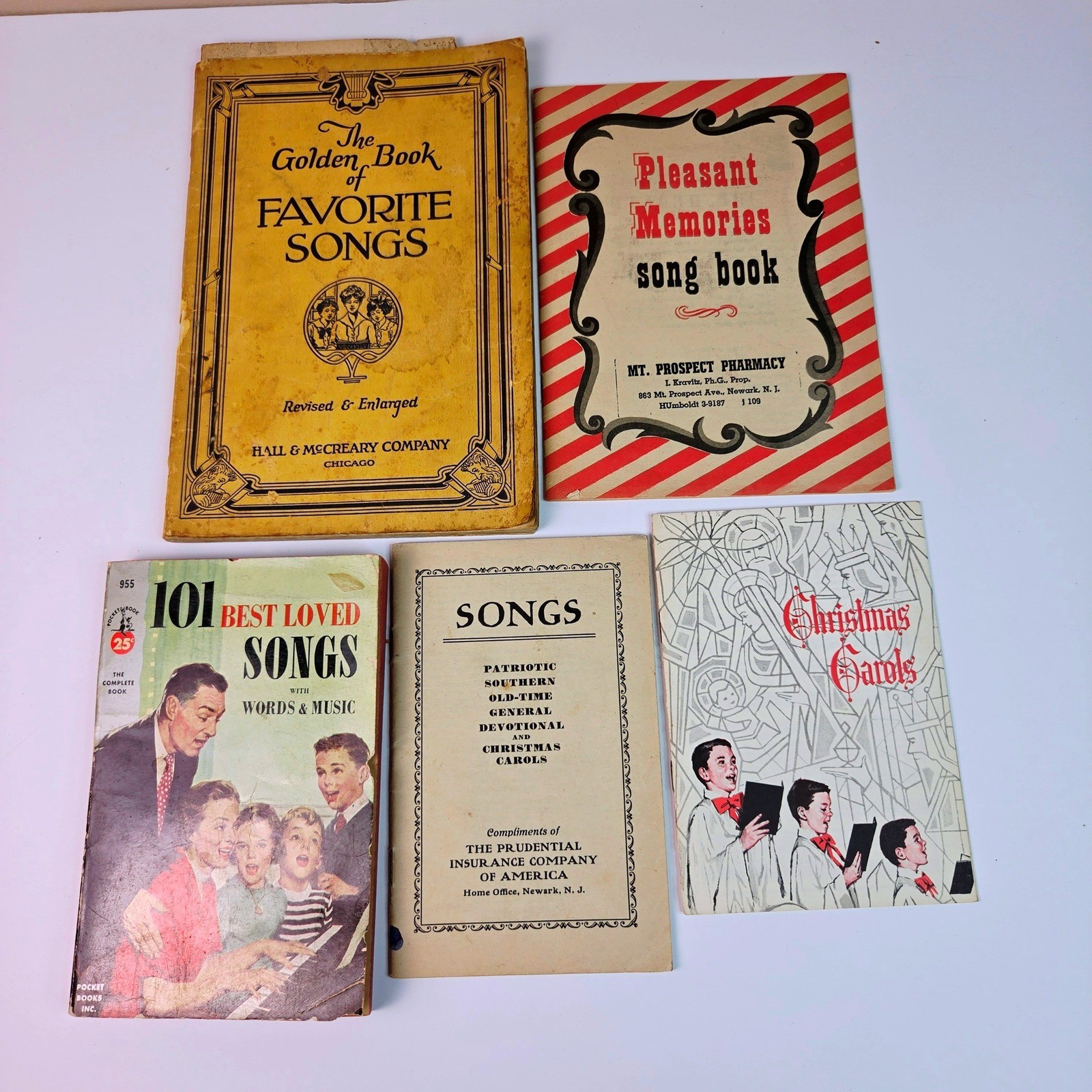 Vtg Songbook Lot 5 1930s-50s Sheet Music 101 Best Loved Songs Christmas Carols