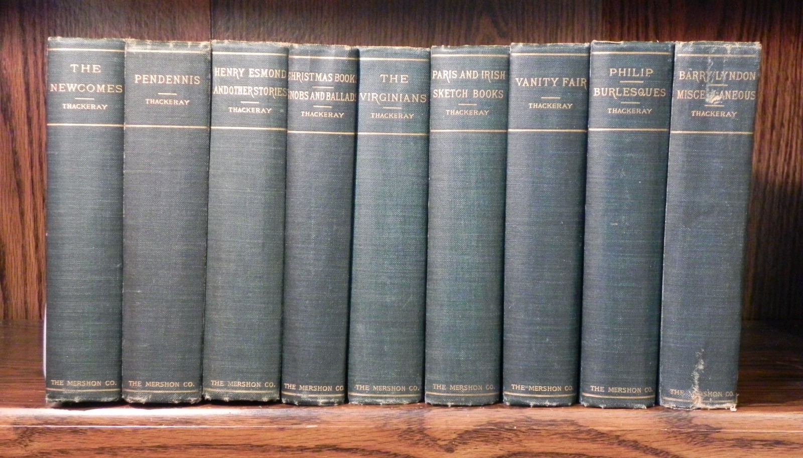 William Makepeace Thackeray – 9 Vols – The Mershon Co – Undated Vintage Book Set
