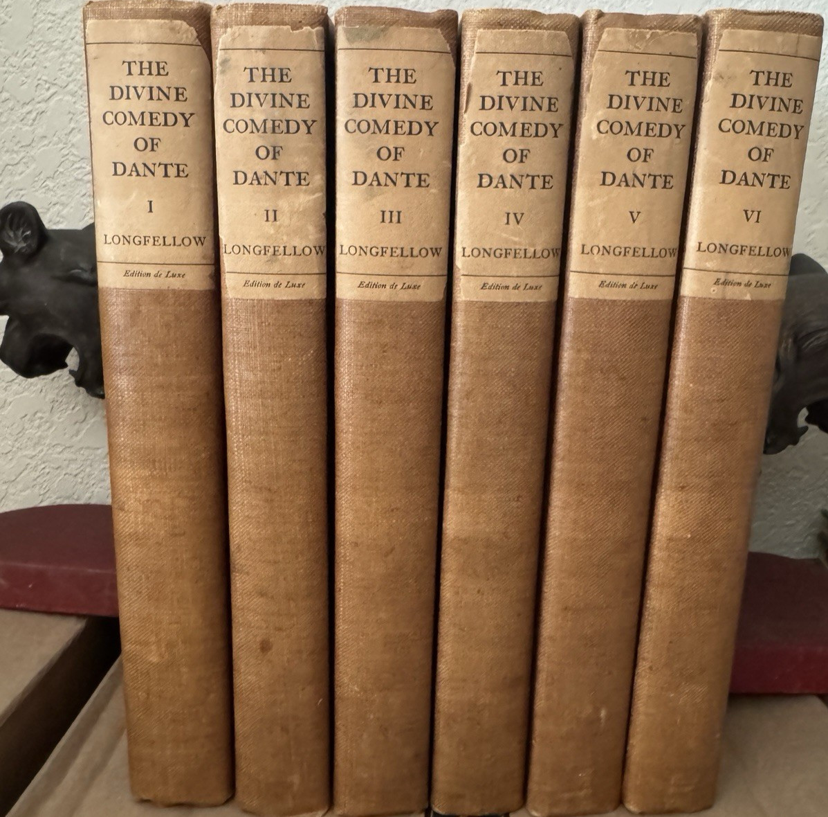 THE DIVINE COMEDY OF DANTE ALIGHIERI 6 VOLS, trans. Henry W. Longfellow – 1906