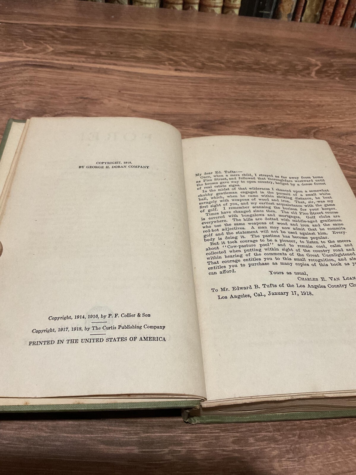 Fore! by Charles E. Van Loan Hardcover George H. Doran Co. 1918