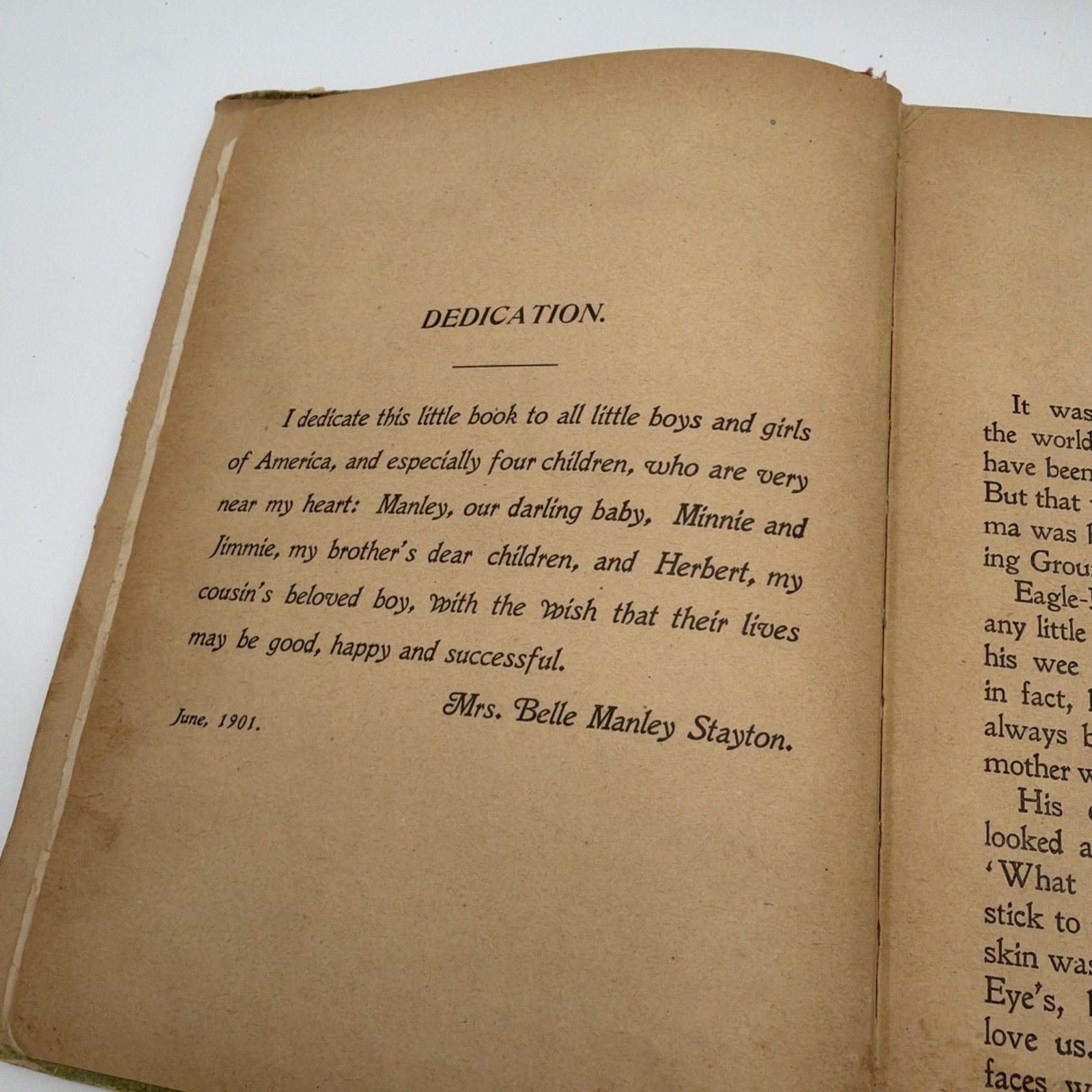 1901 Eagle Eye Our Little Indian Friend by Mrs Belle Manley Stayton