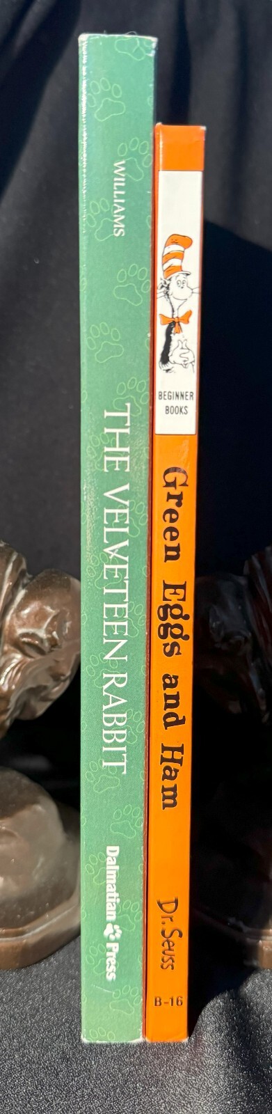 Lot of 2: The Velveteen Rabbit 2002 Board Book & Green Eggs and Ham 1988 HC – VG