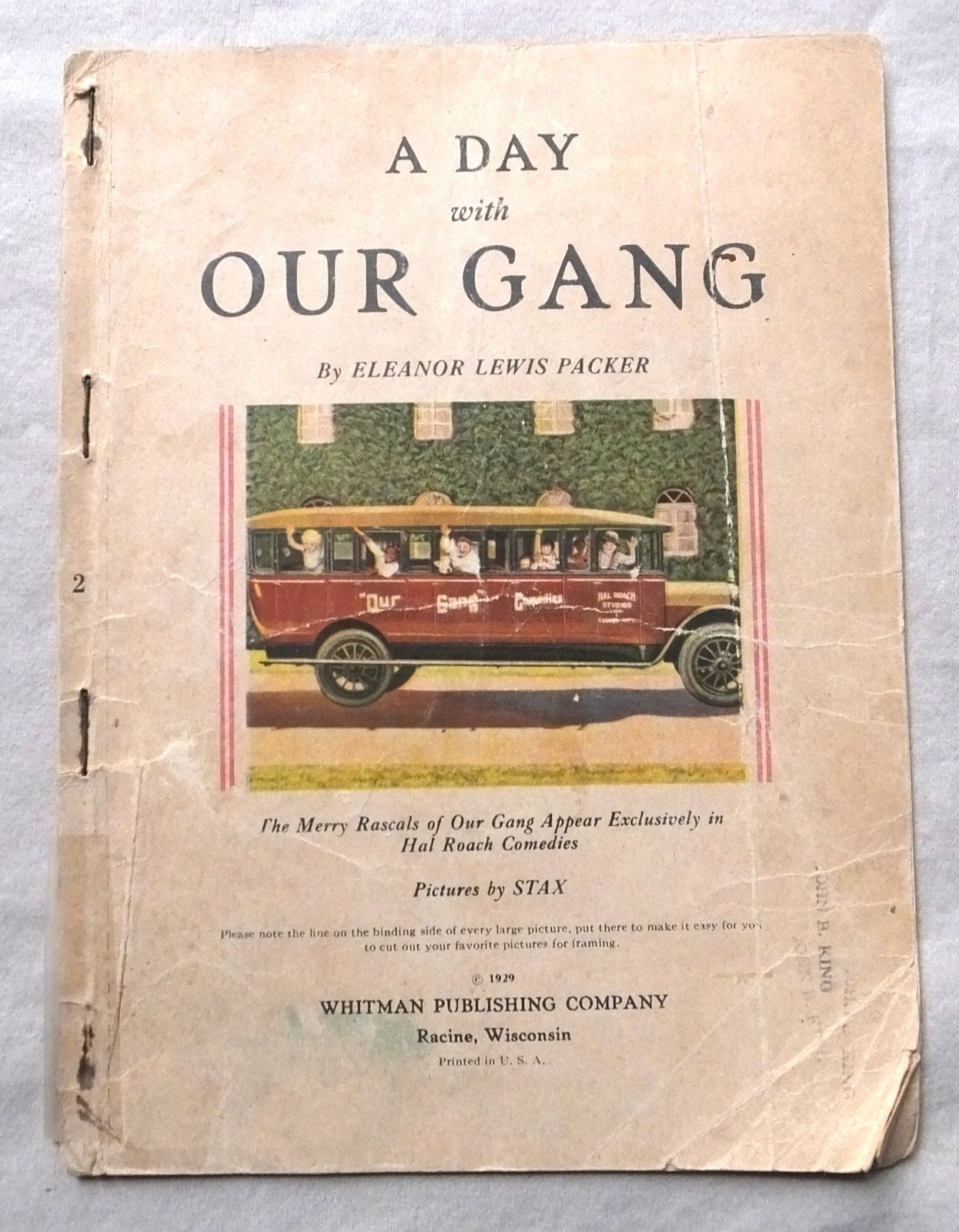used 1929 A DAY with OUR GANG ELEANOR PACKER WHITMAN PUBLISHING RACINE WISC.